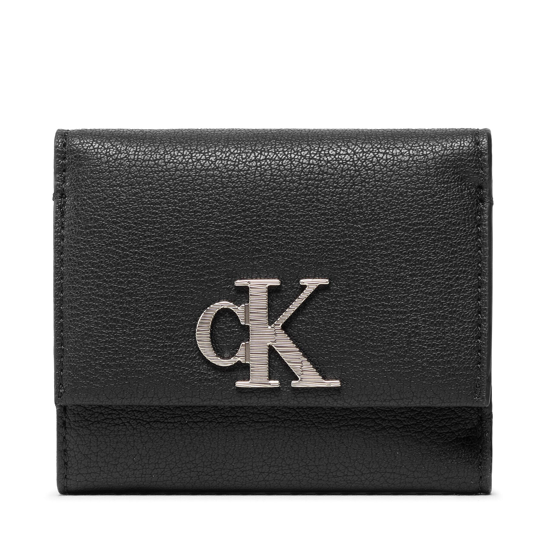 Calvin Klein Jeans Малък дамски портфейл Texture Med Trfold K60K609828 Черен - Pepit.bg