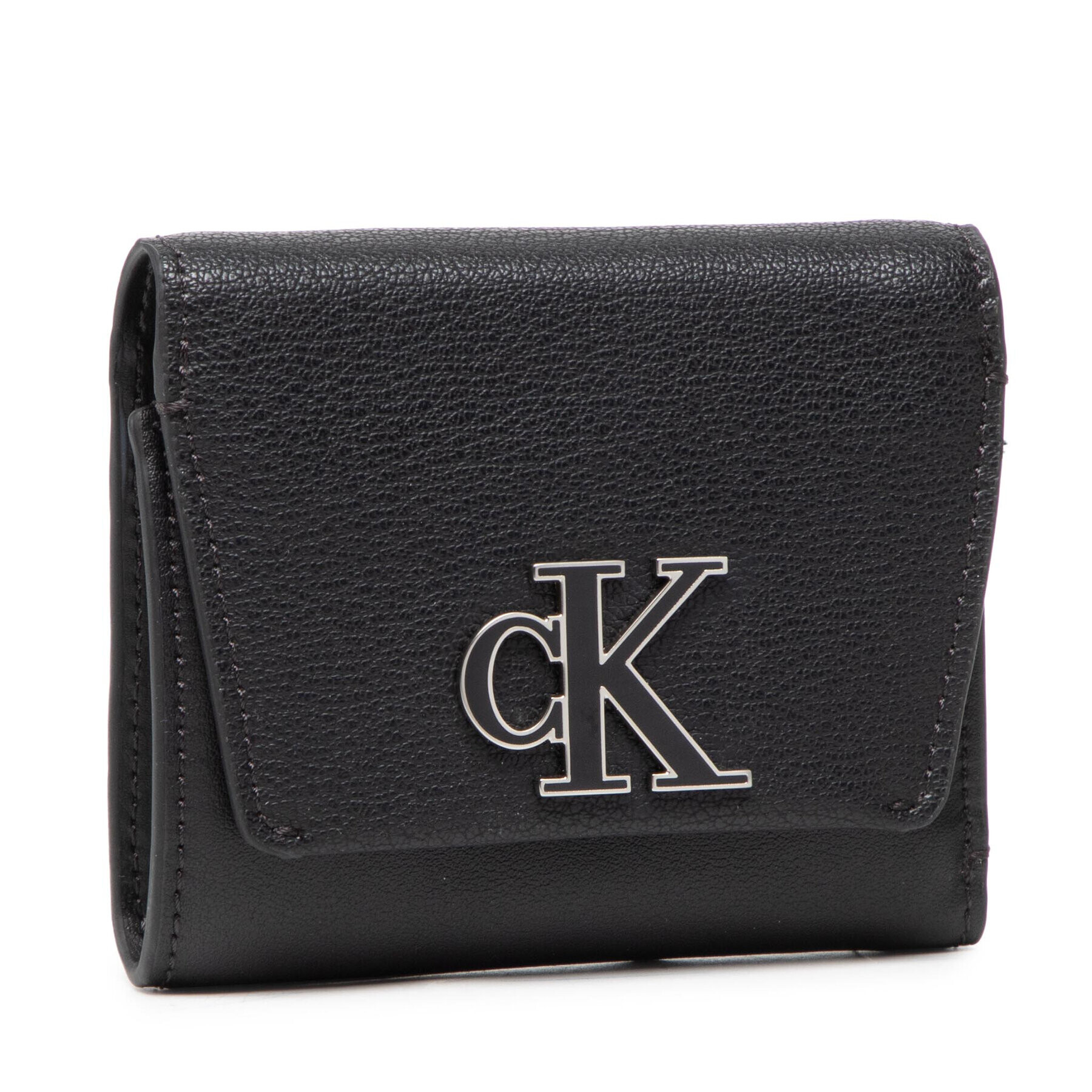 Calvin Klein Jeans Малък дамски портфейл Minimal Monogram Med Trifold K60K609349 Черен - Pepit.bg