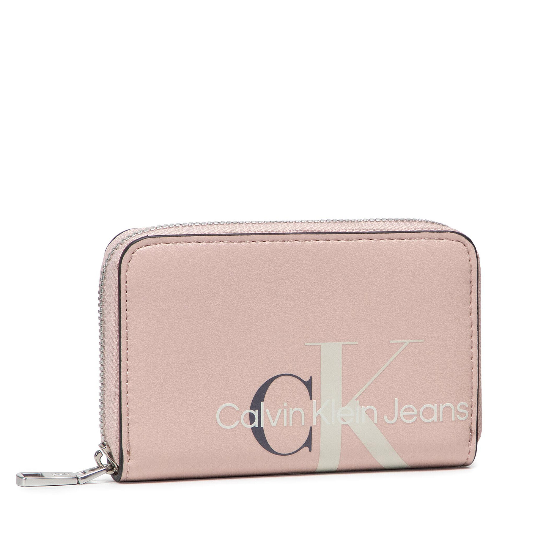 Calvin Klein Jeans Малък дамски портфейл Sculpted Mono Med Zip Around K60K608960 Розов - Pepit.bg