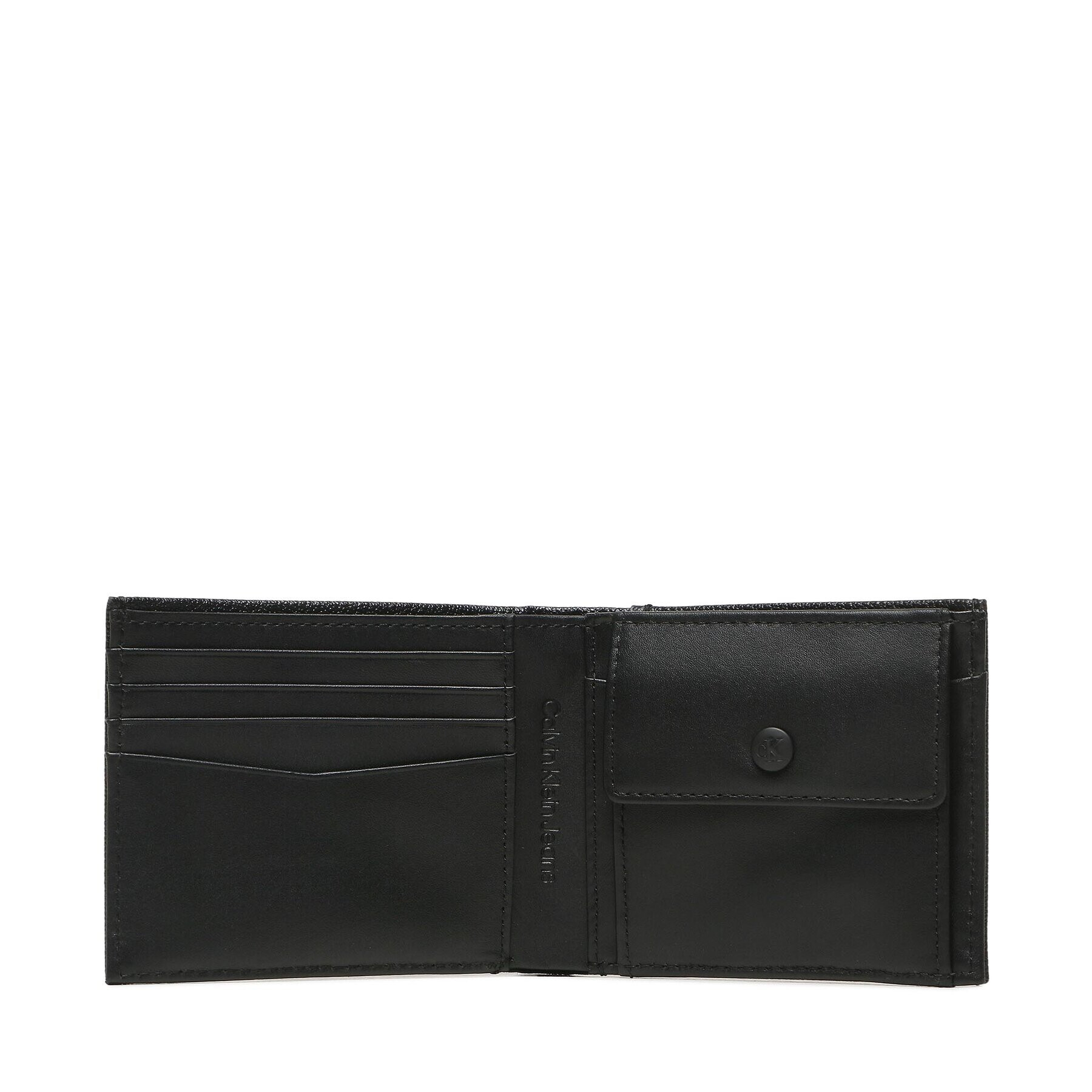 Calvin Klein Jeans Малък мъжки портфейл Inst Plaque Bifold W/Coin K50K510710 Черен - Pepit.bg