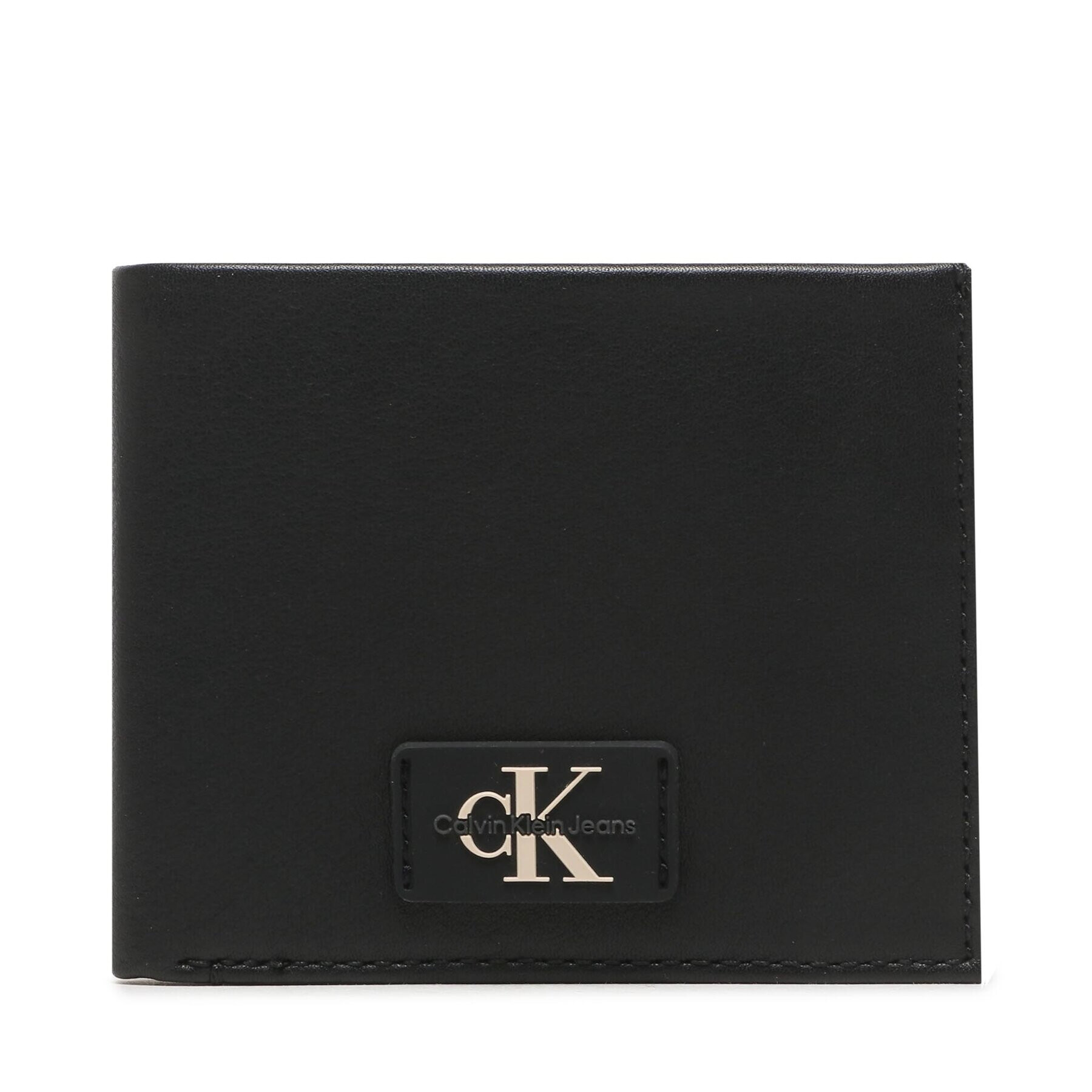 Calvin Klein Jeans Малък мъжки портфейл Tagged Bifold W/Coin K50K510776 Черен - Pepit.bg