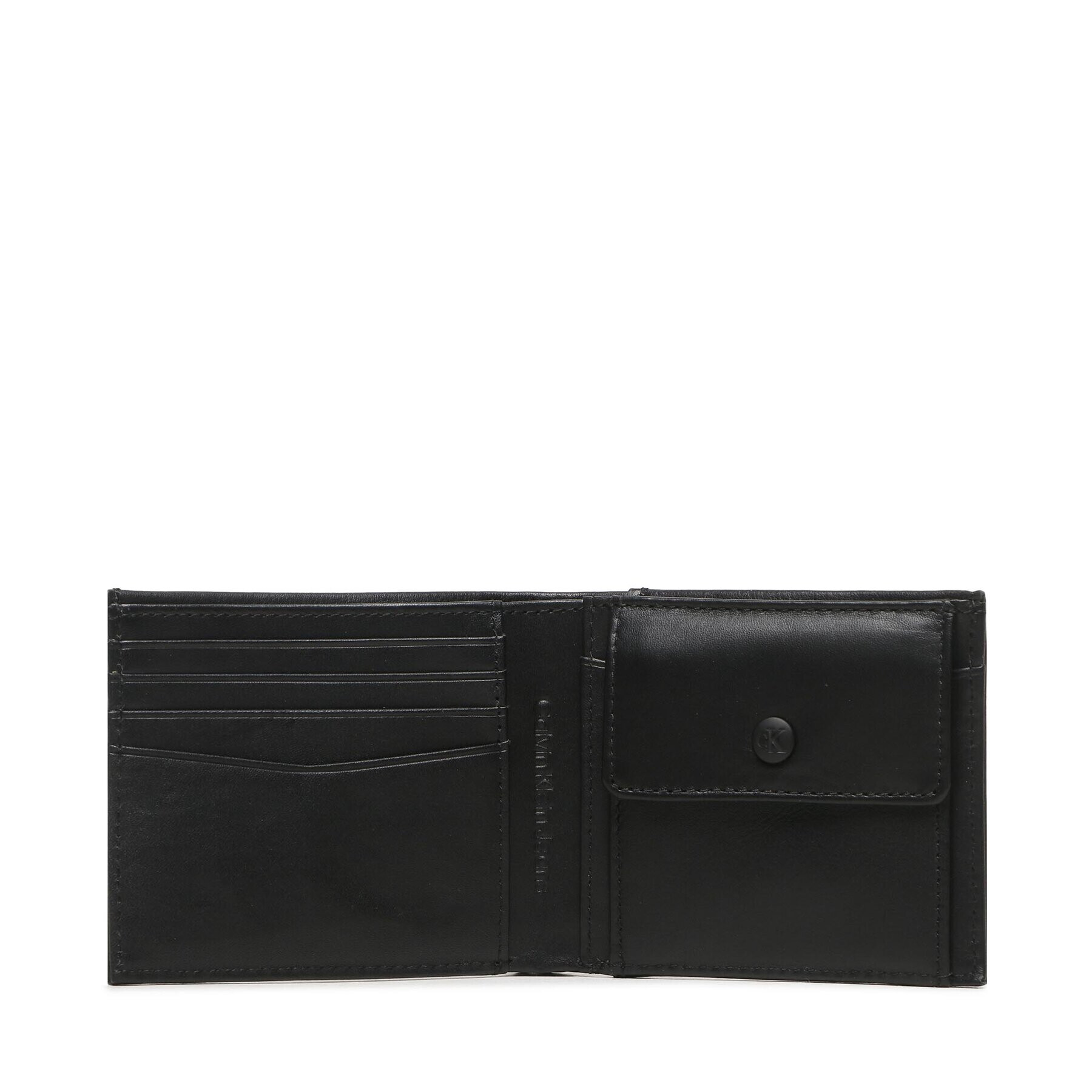 Calvin Klein Jeans Малък мъжки портфейл Tagged Bifold W/Coin K50K510776 Черен - Pepit.bg