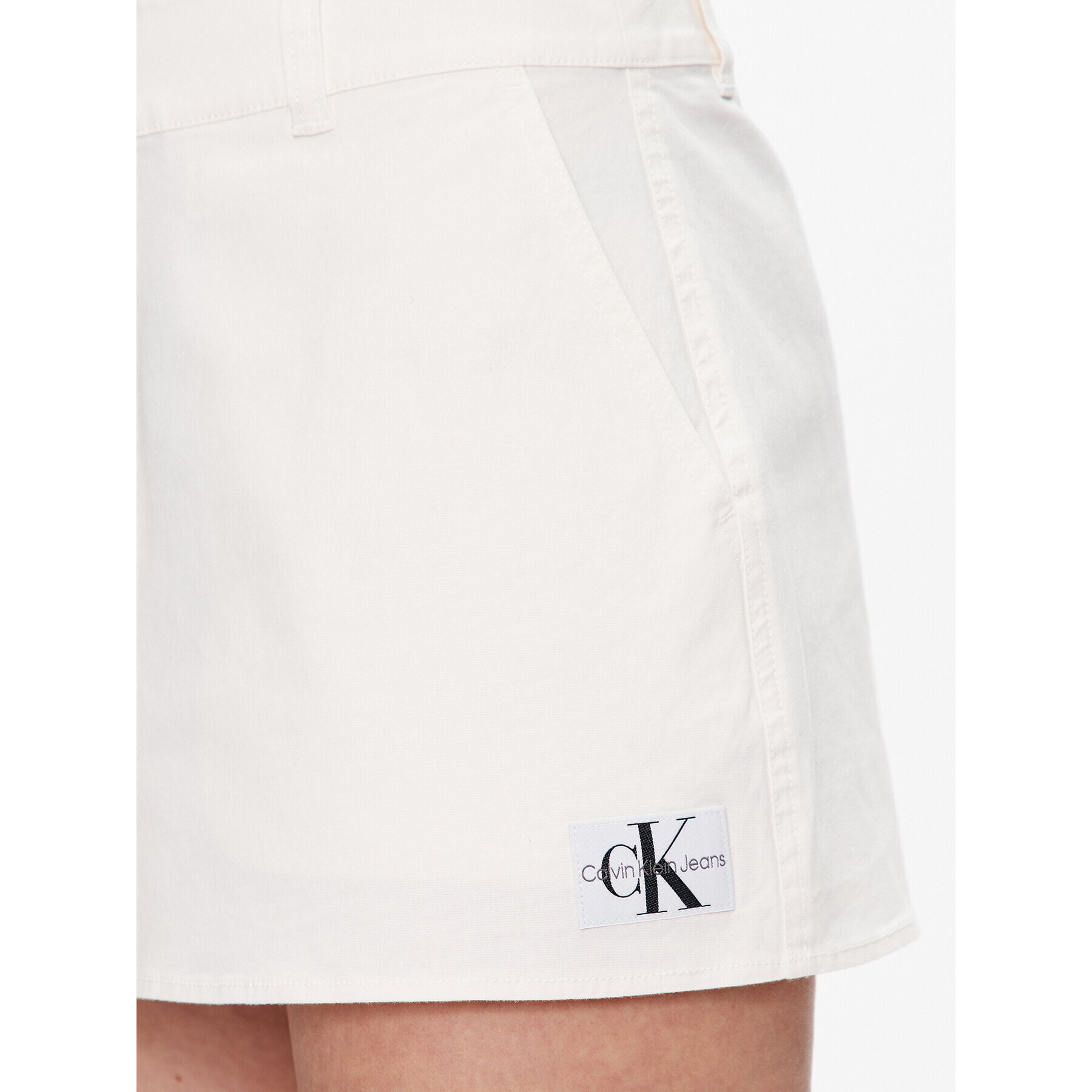 Calvin Klein Jeans Мини пола J20J220797 Бял Regular Fit - Pepit.bg