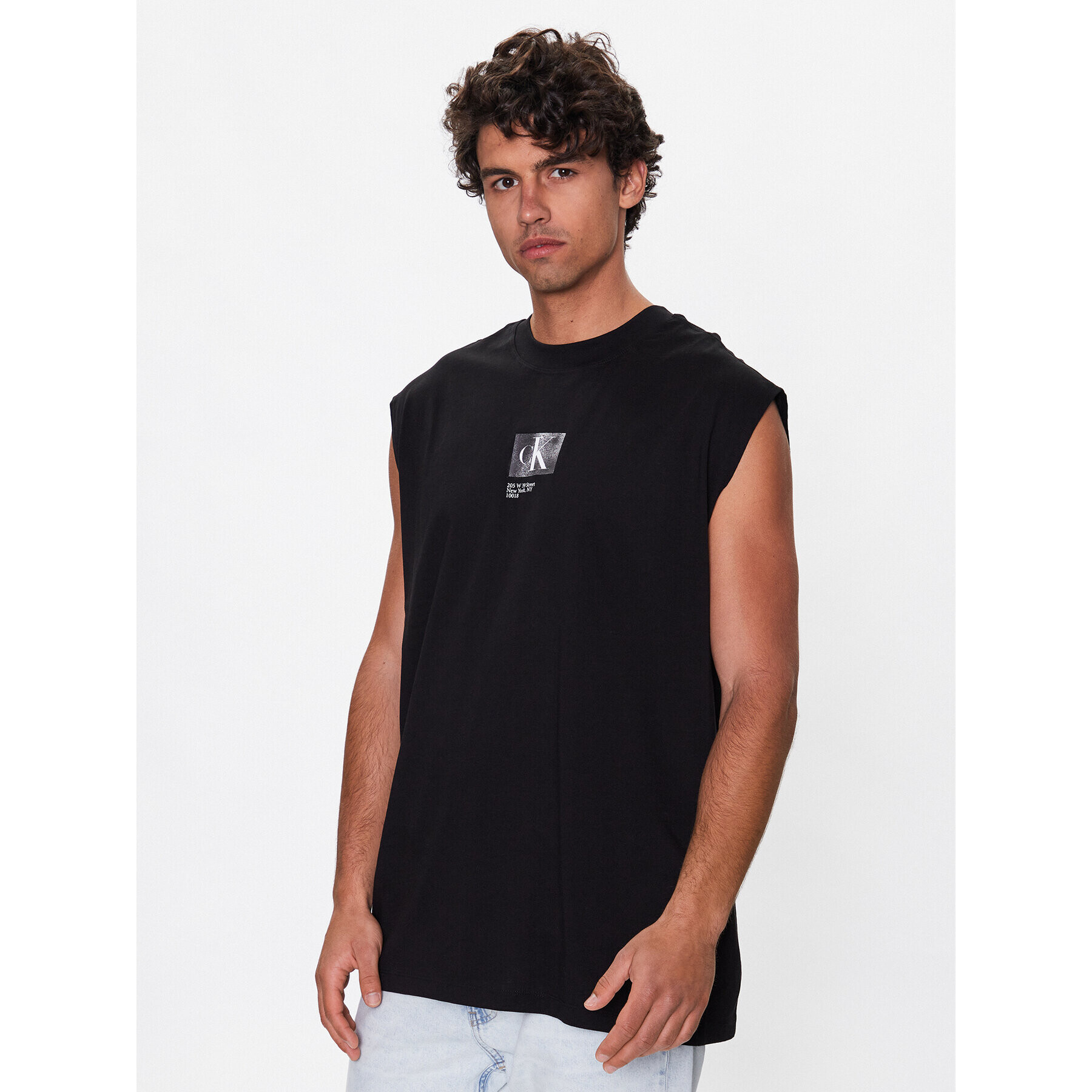Calvin Klein Jeans Мъжки топ J30J322878 Черен Oversize - Pepit.bg