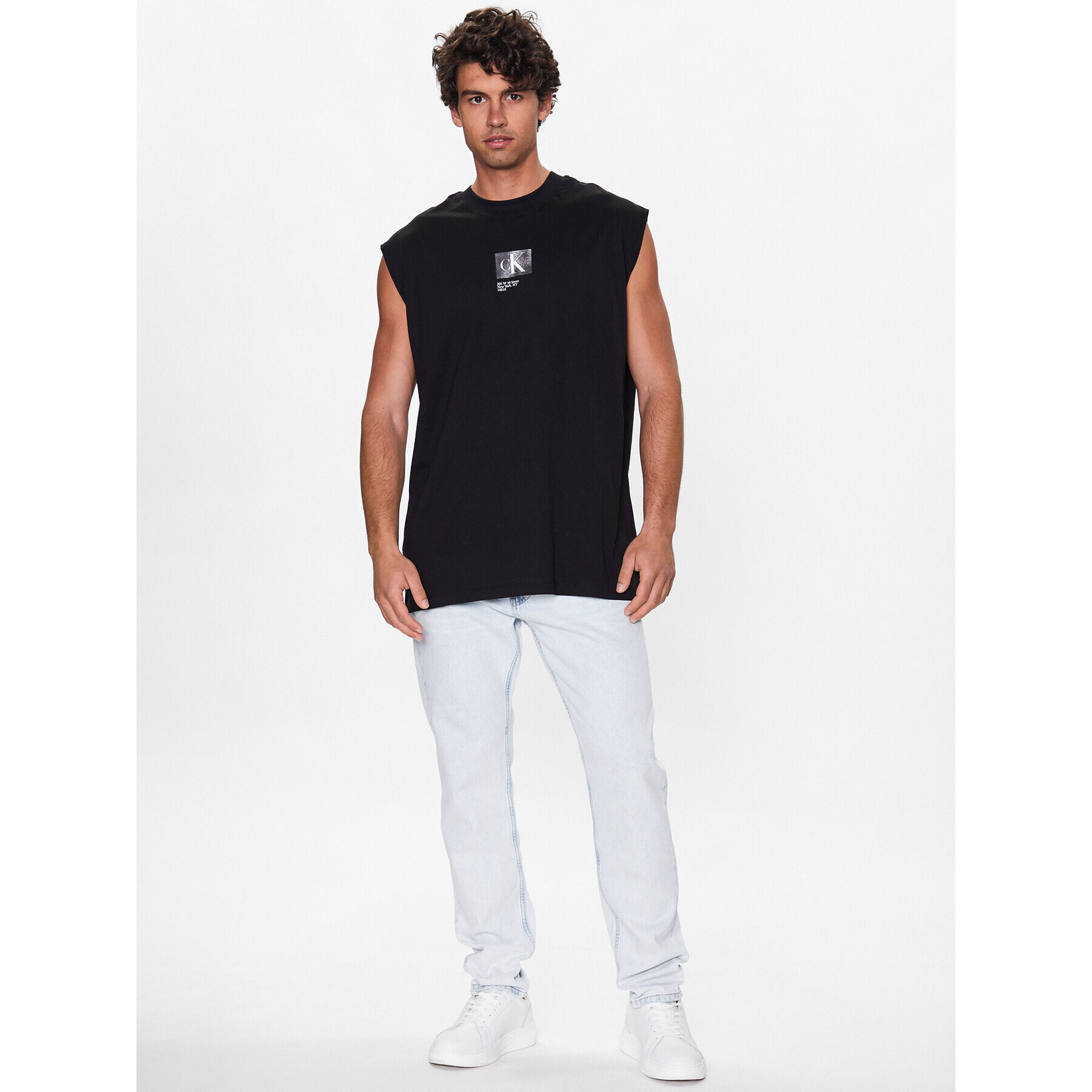 Calvin Klein Jeans Мъжки топ J30J322878 Черен Oversize - Pepit.bg