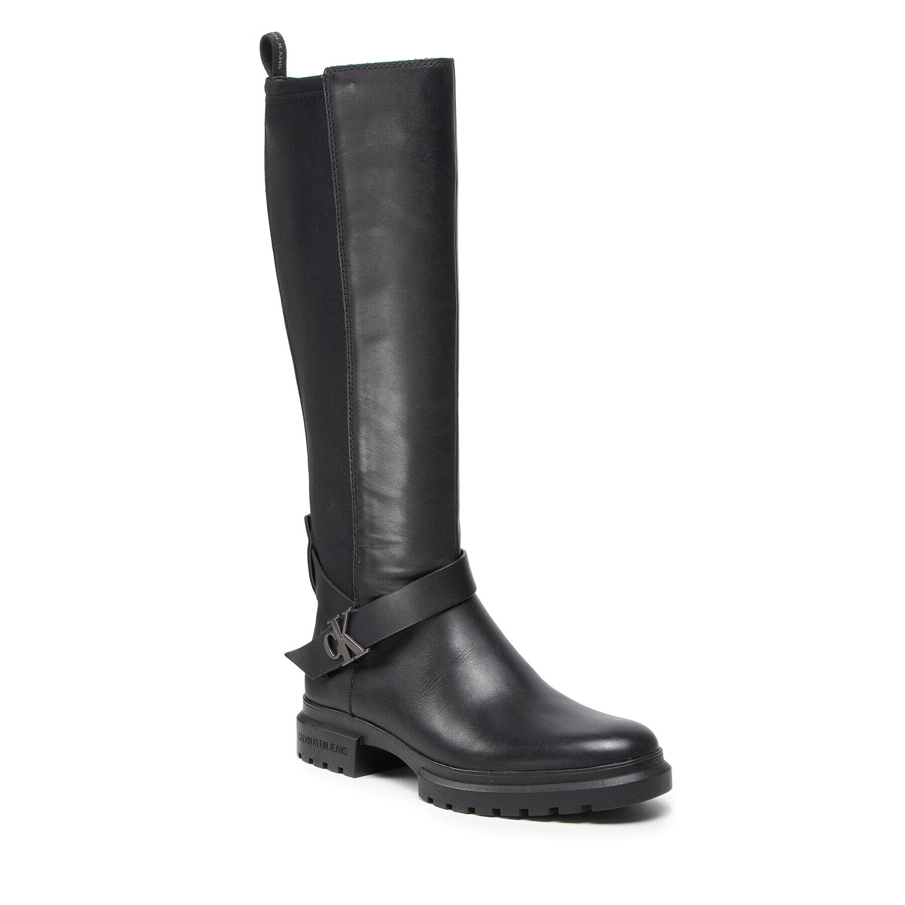 Calvin Klein Jeans Офицерки Cleated High Boot W Buckle YW0YW00423 Черен - Pepit.bg