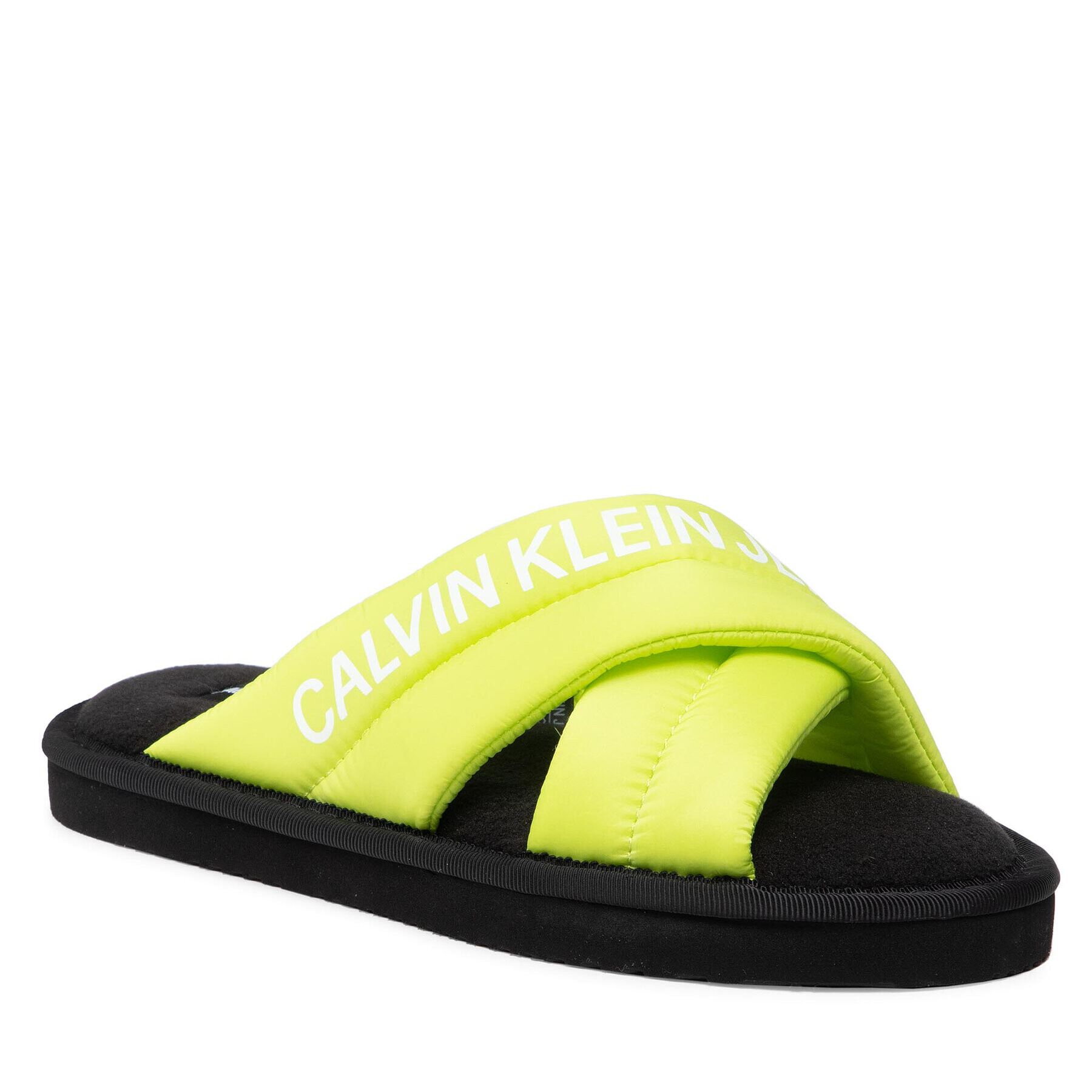 Calvin Klein Jeans Пантофи Home Criss Cross Slipper YW0YW00477 Зелен - Pepit.bg