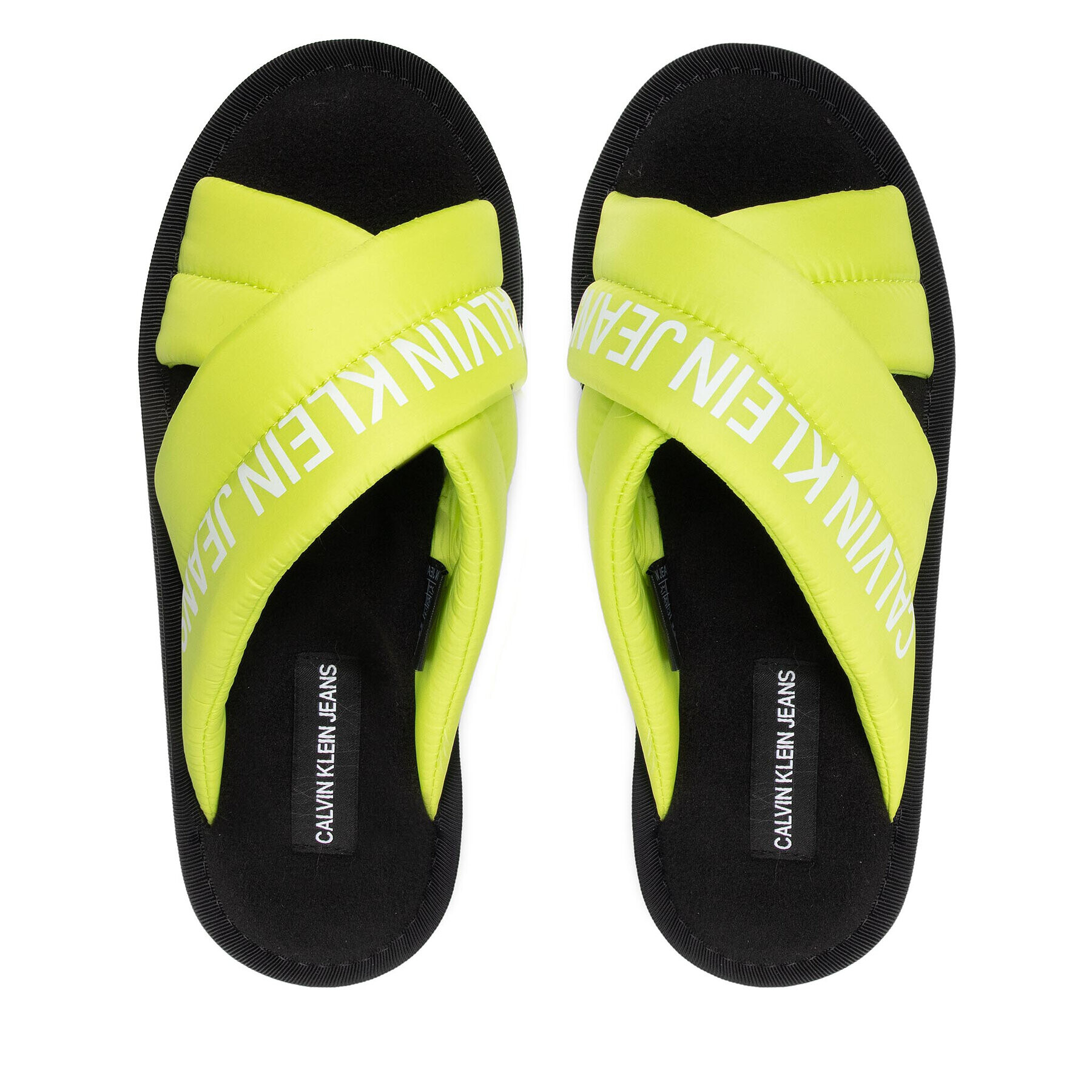 Calvin Klein Jeans Пантофи Home Criss Cross Slipper YW0YW00477 Зелен - Pepit.bg