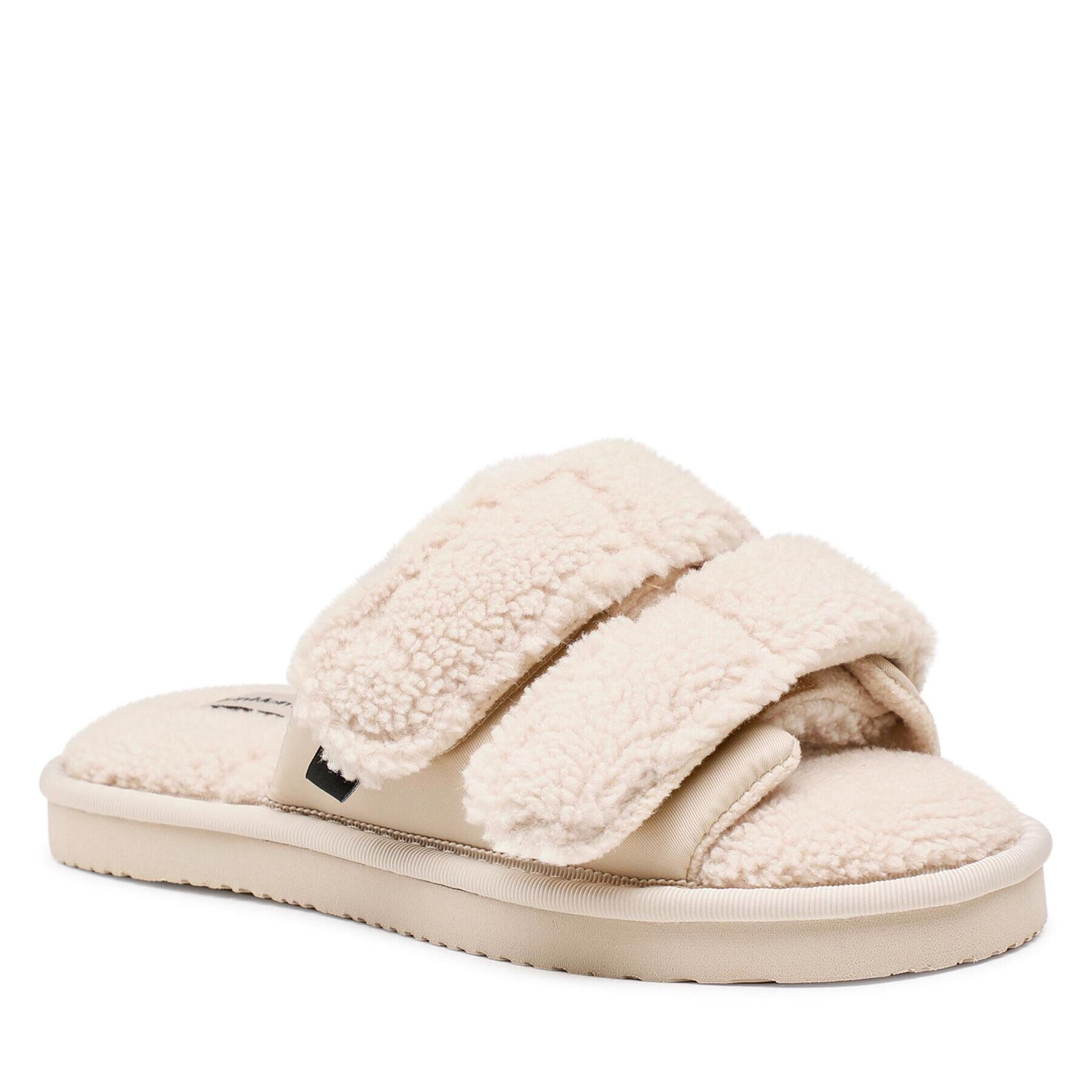 Calvin Klein Jeans Пантофи Home Slide Velcro Shearling YW0YW00861 Бежов - Pepit.bg