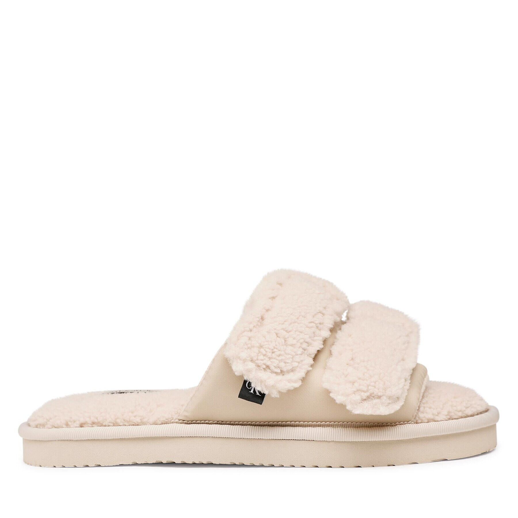 Calvin Klein Jeans Пантофи Home Slide Velcro Shearling YW0YW00861 Бежов - Pepit.bg