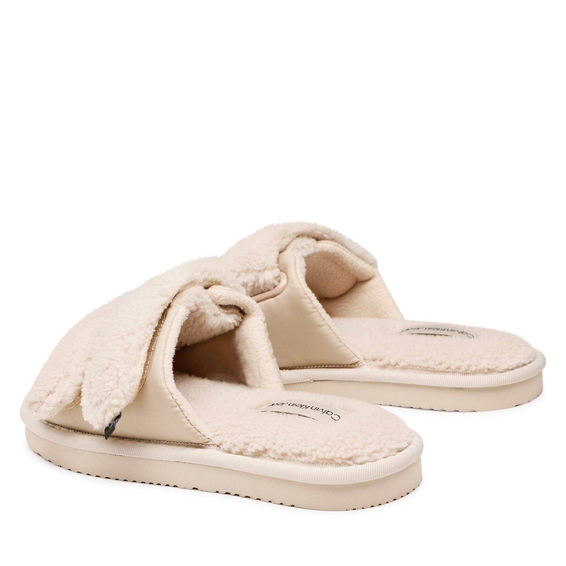 Calvin Klein Jeans Пантофи Home Slide Velcro Shearling YW0YW00861 Бежов - Pepit.bg