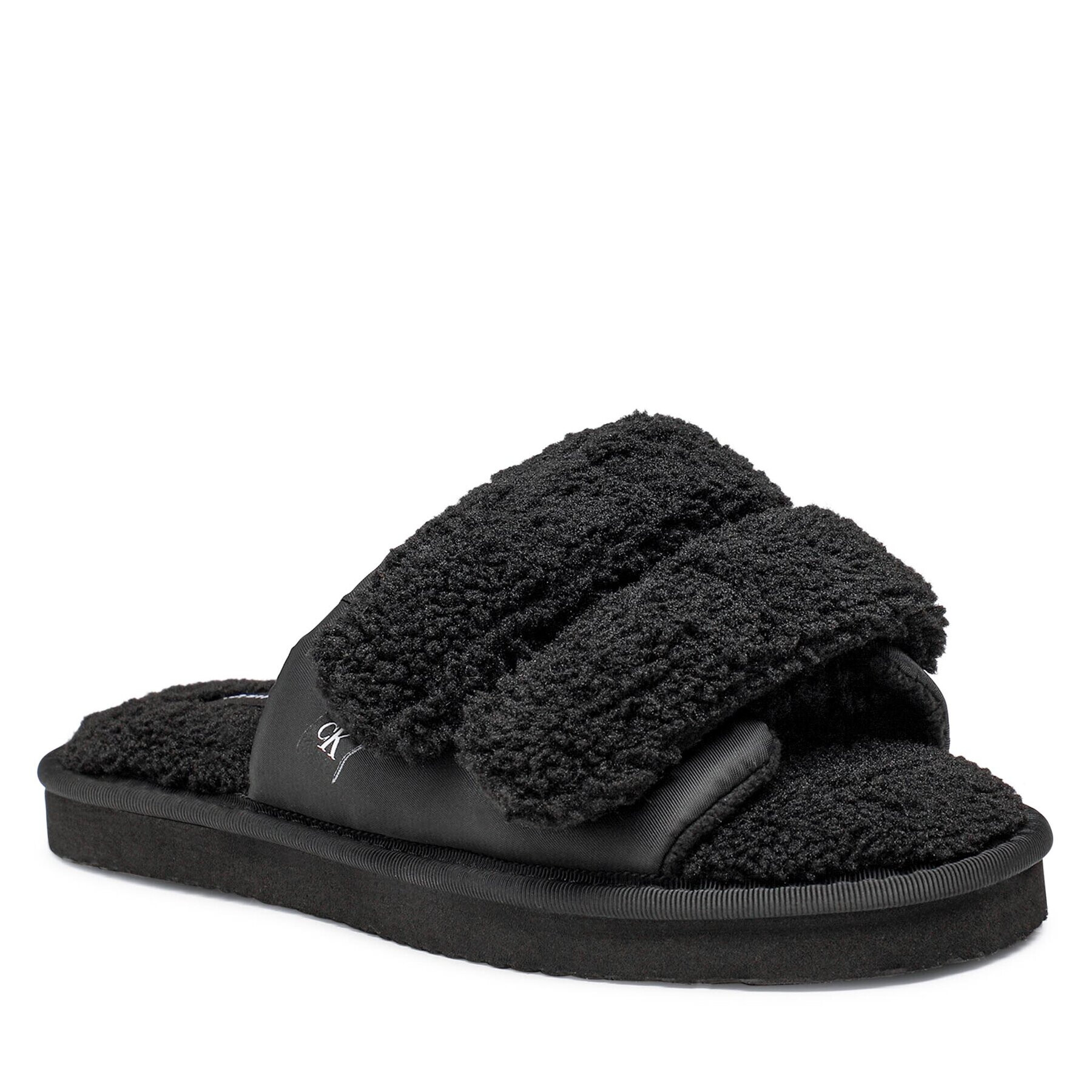 Calvin Klein Jeans Пантофи Home Slide Velcro Sherarlng YW0YW00861 Черен - Pepit.bg