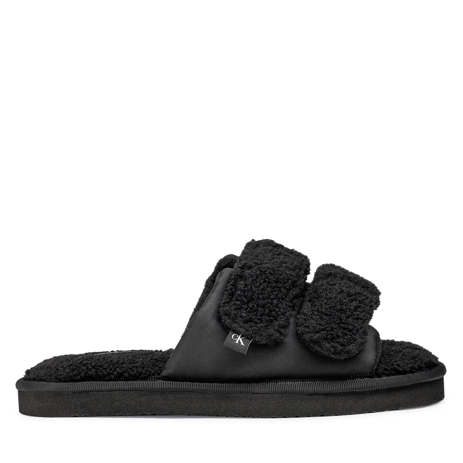 Calvin Klein Jeans Пантофи Home Slide Velcro Sherarlng YW0YW00861 Черен - Pepit.bg