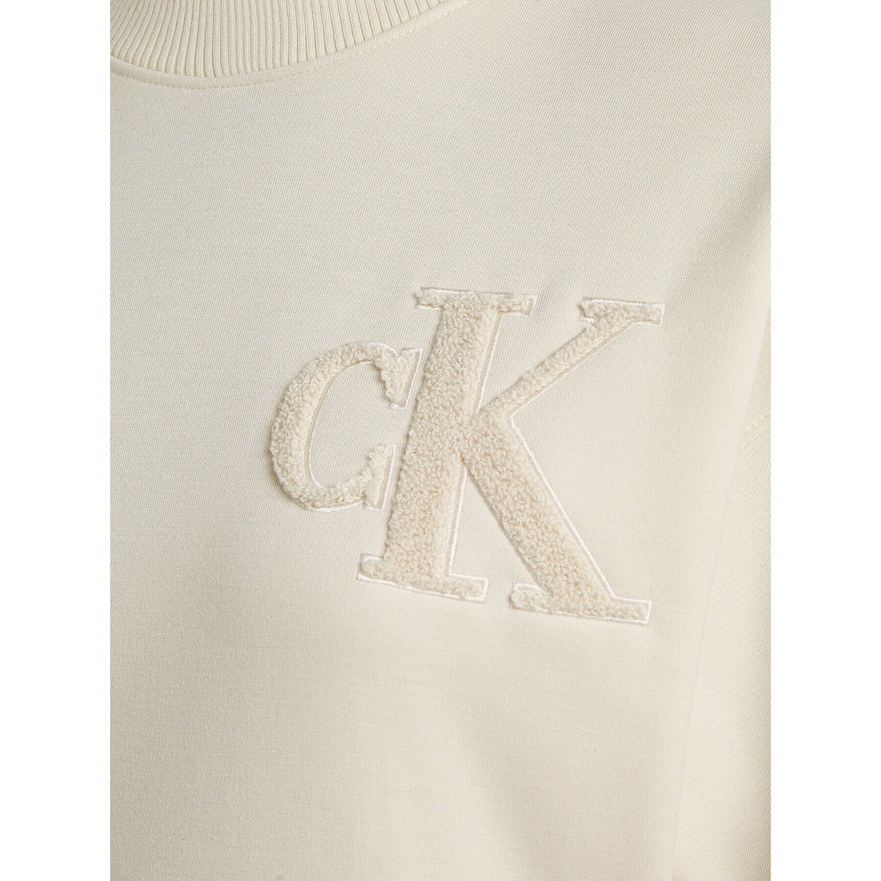 Calvin Klein Jeans Ежедневна рокля Chenille J20J221637 Екрю Regular Fit - Pepit.bg