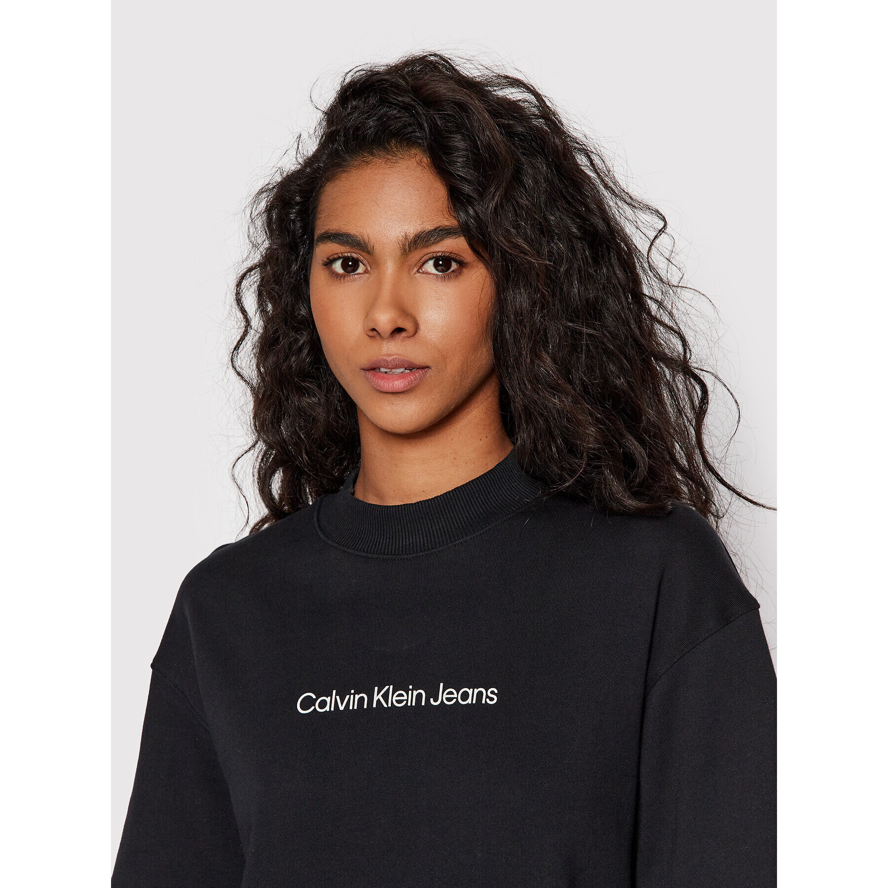 Calvin Klein Jeans Плетена рокля J20J217696 Черен Relaxed Fit - Pepit.bg