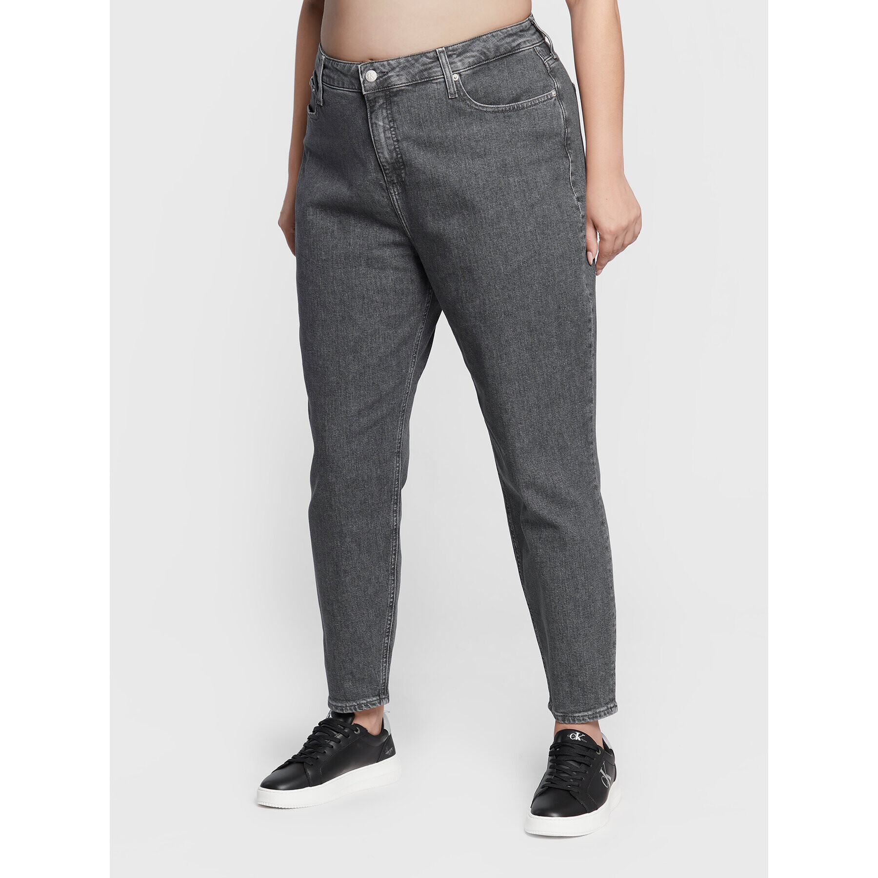 Calvin Klein Jeans Plus Дънки J20J219589 Сив Mom Fit - Pepit.bg