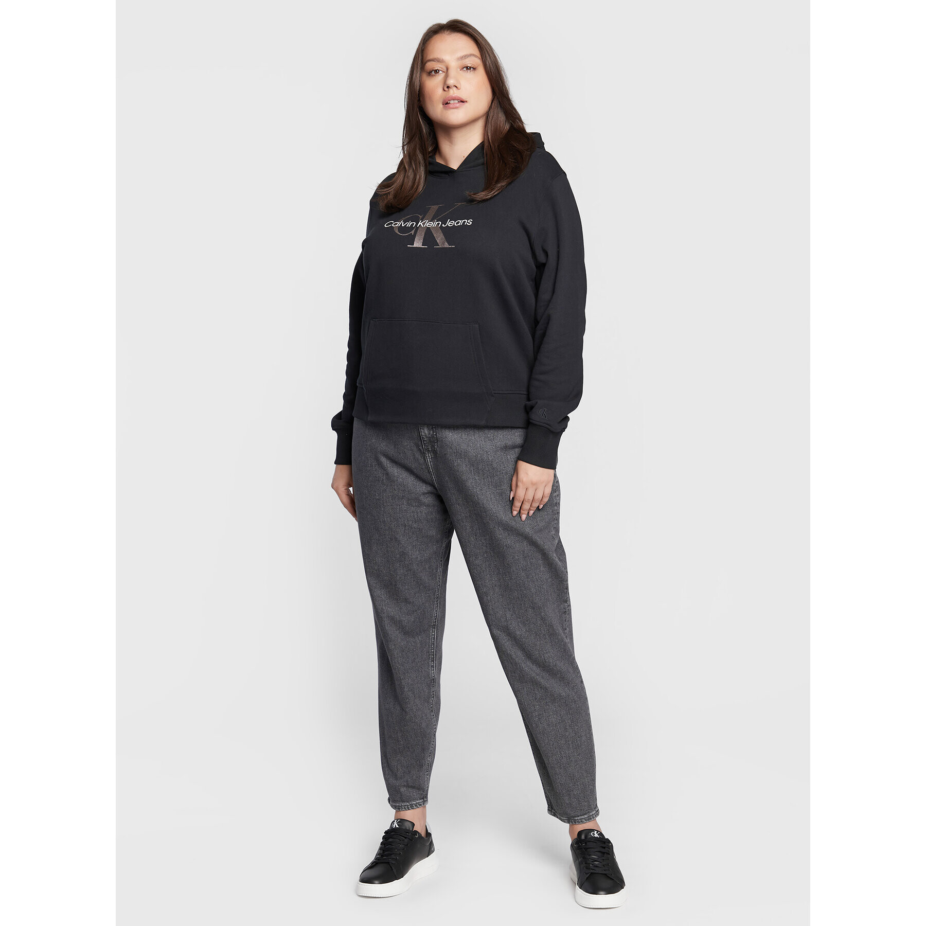 Calvin Klein Jeans Plus Дънки J20J219589 Сив Mom Fit - Pepit.bg