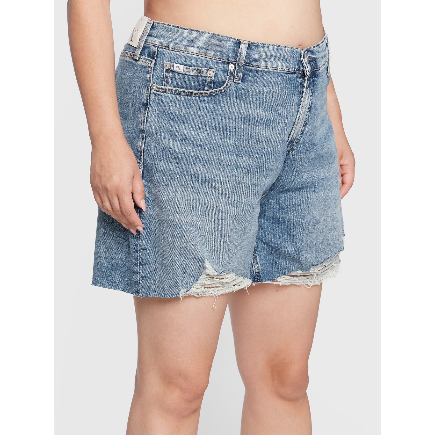 Calvin Klein Jeans Plus Дънкови шорти J20J218809 Тъмносин Mom Fit - Pepit.bg