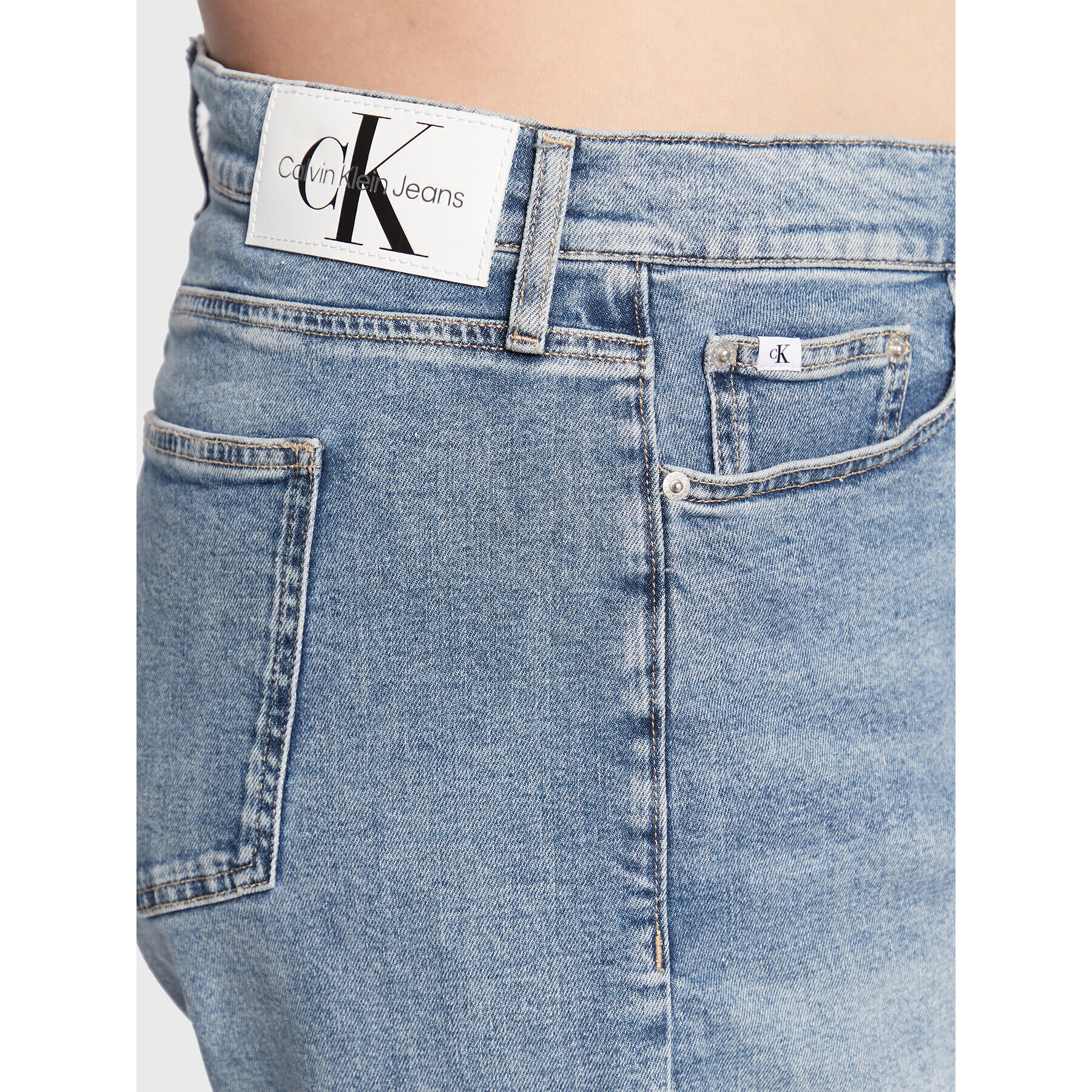 Calvin Klein Jeans Plus Дънкови шорти J20J218809 Тъмносин Mom Fit - Pepit.bg