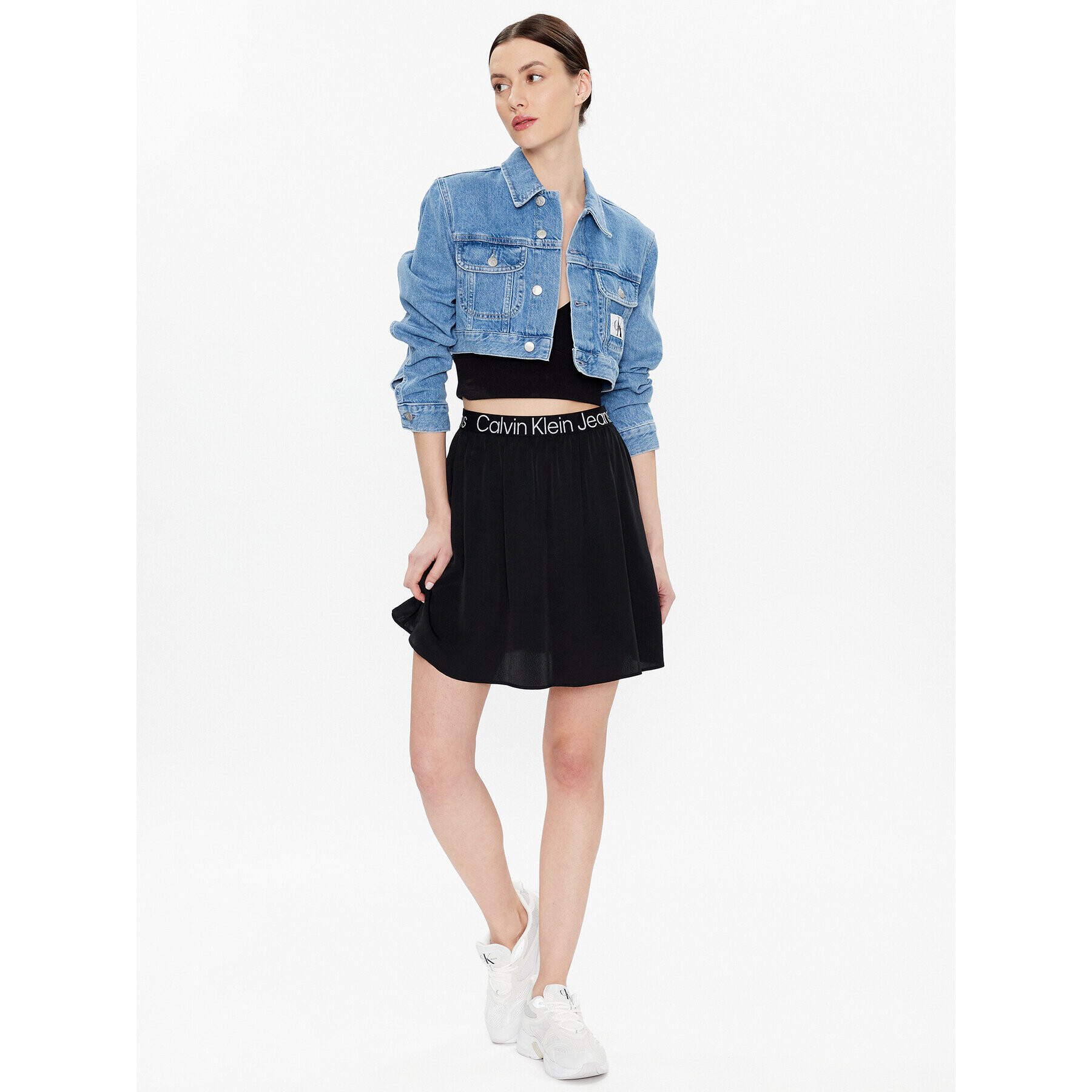Calvin Klein Jeans Пола тип трапец J20J221512 Черен Regular Fit - Pepit.bg
