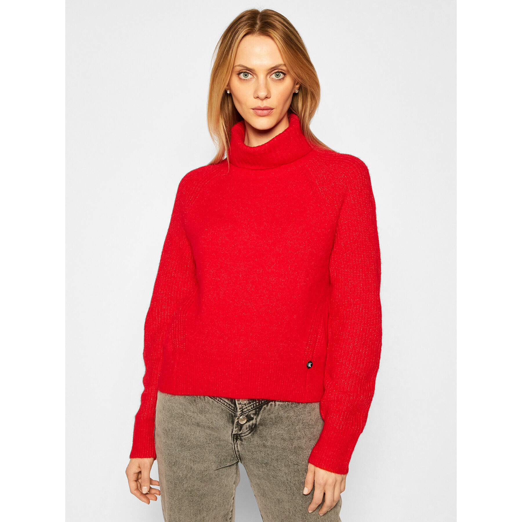 Calvin Klein Jeans Поло J20J214822 Червен Relaxed Fit - Pepit.bg
