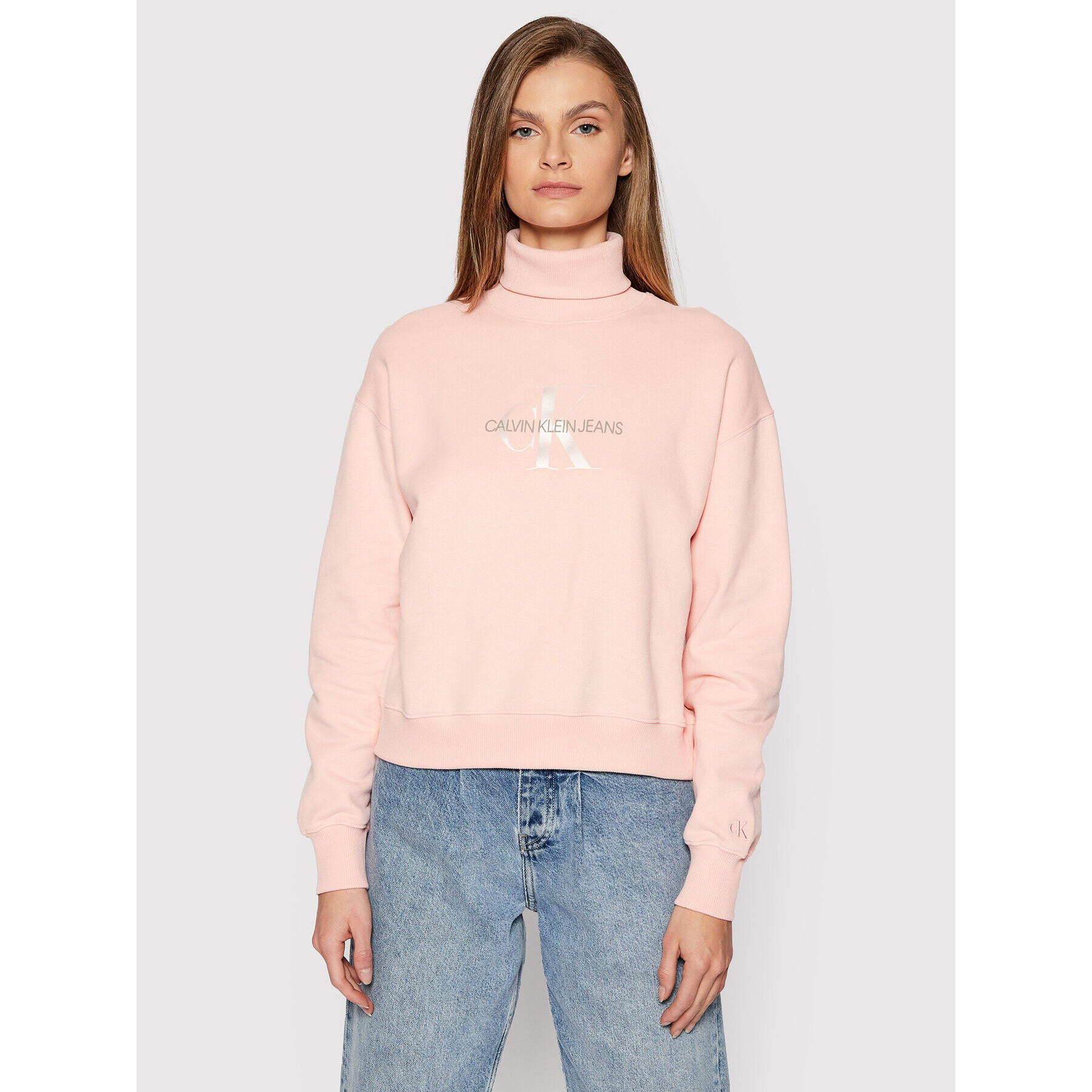 Calvin Klein Jeans Поло J20J216962 Розов Oversize - Pepit.bg
