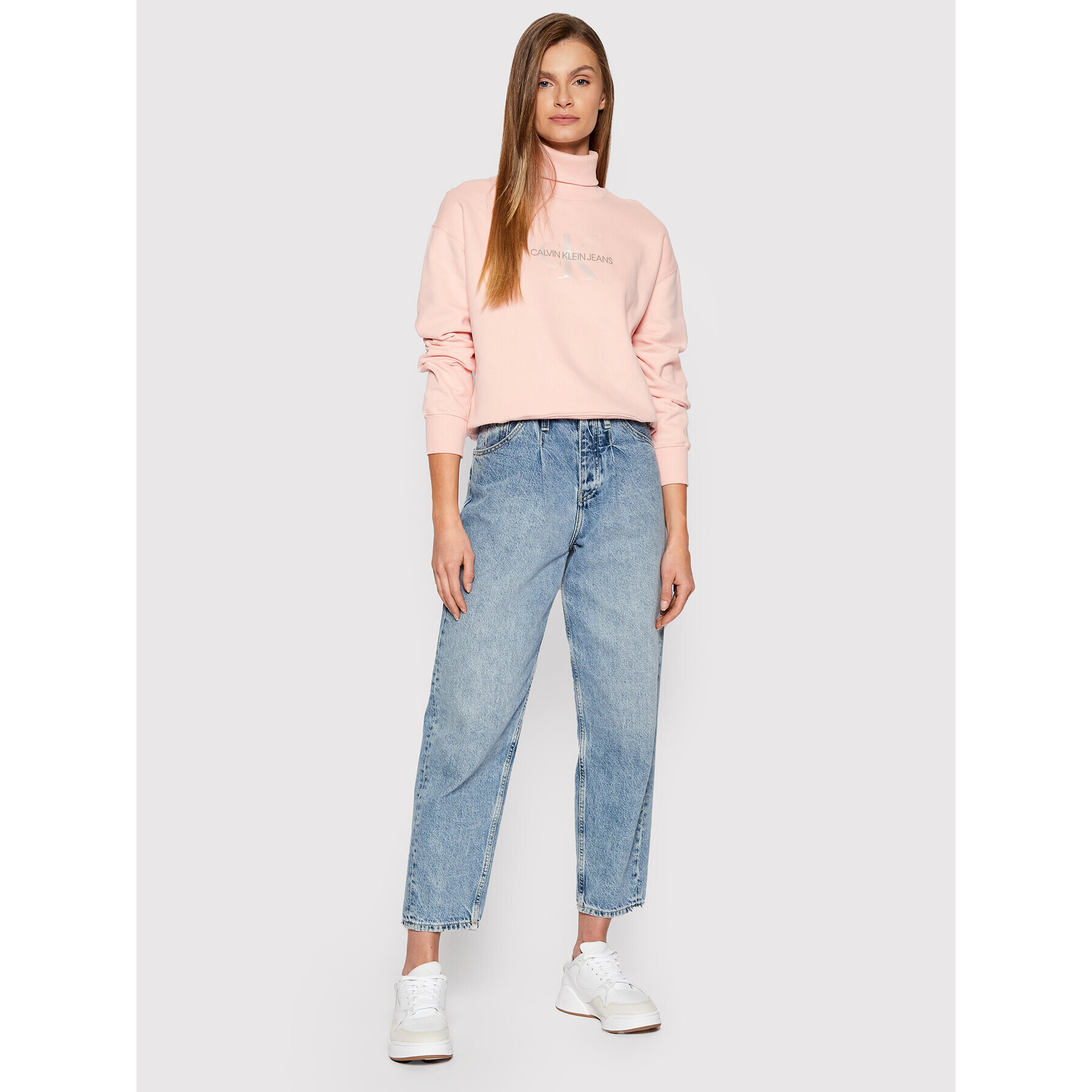 Calvin Klein Jeans Поло J20J216962 Розов Oversize - Pepit.bg