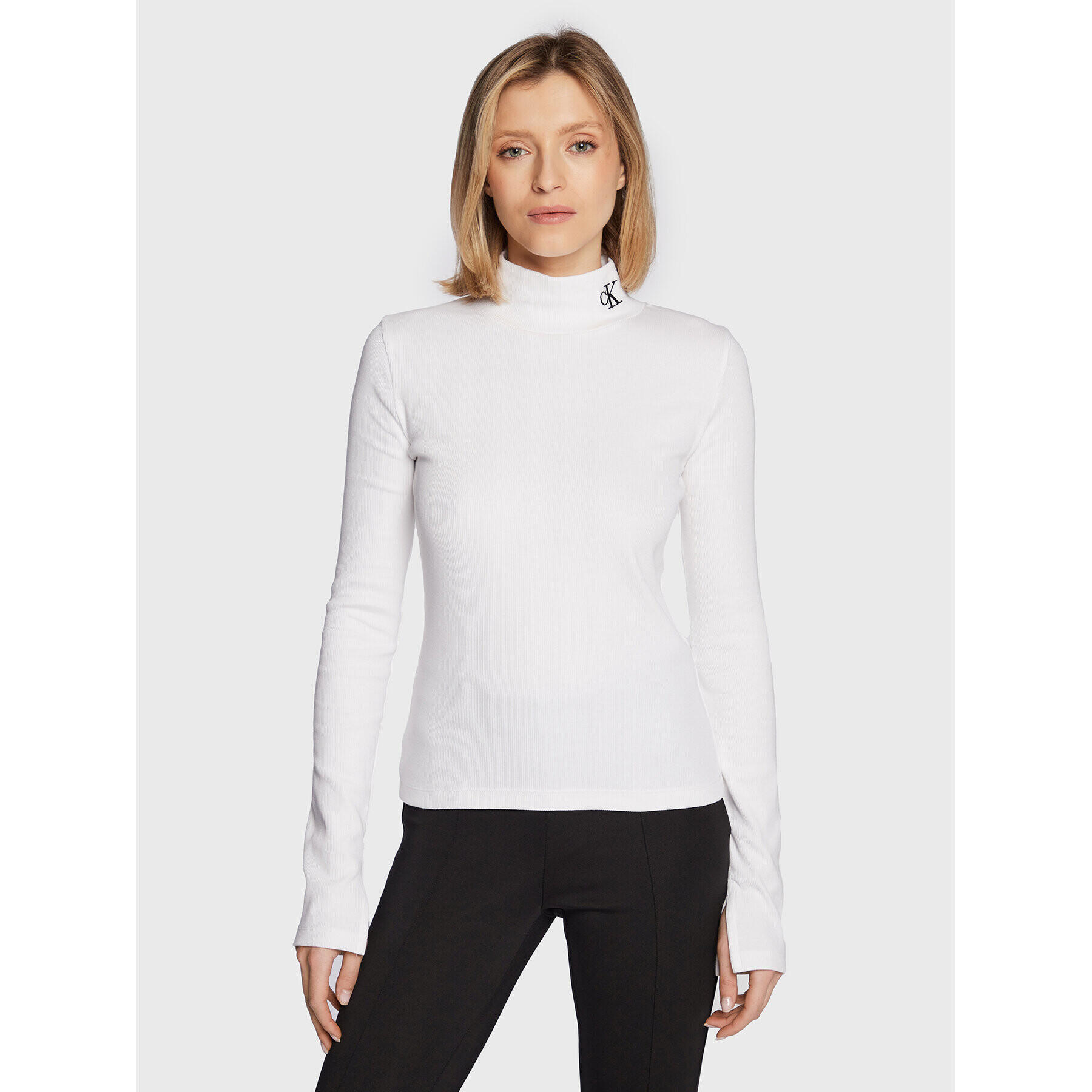 Calvin Klein Jeans Поло J20J219892 Бял Slim Fit - Pepit.bg