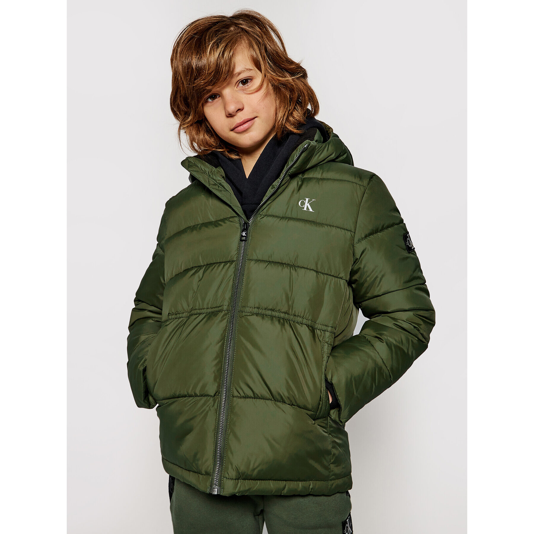 Calvin Klein Jeans Пухено яке Essential Puffer IB0IB00557 Зелен Regular Fit - Pepit.bg