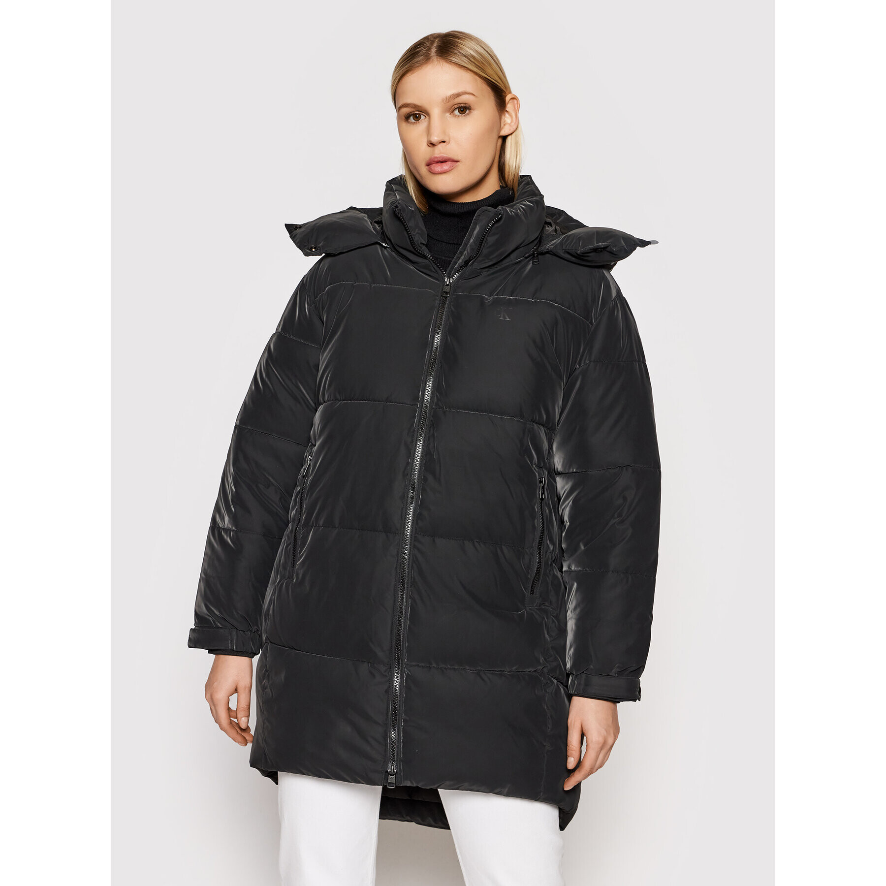 Calvin Klein Jeans Пухено яке J20J216873 Черен Oversize - Pepit.bg