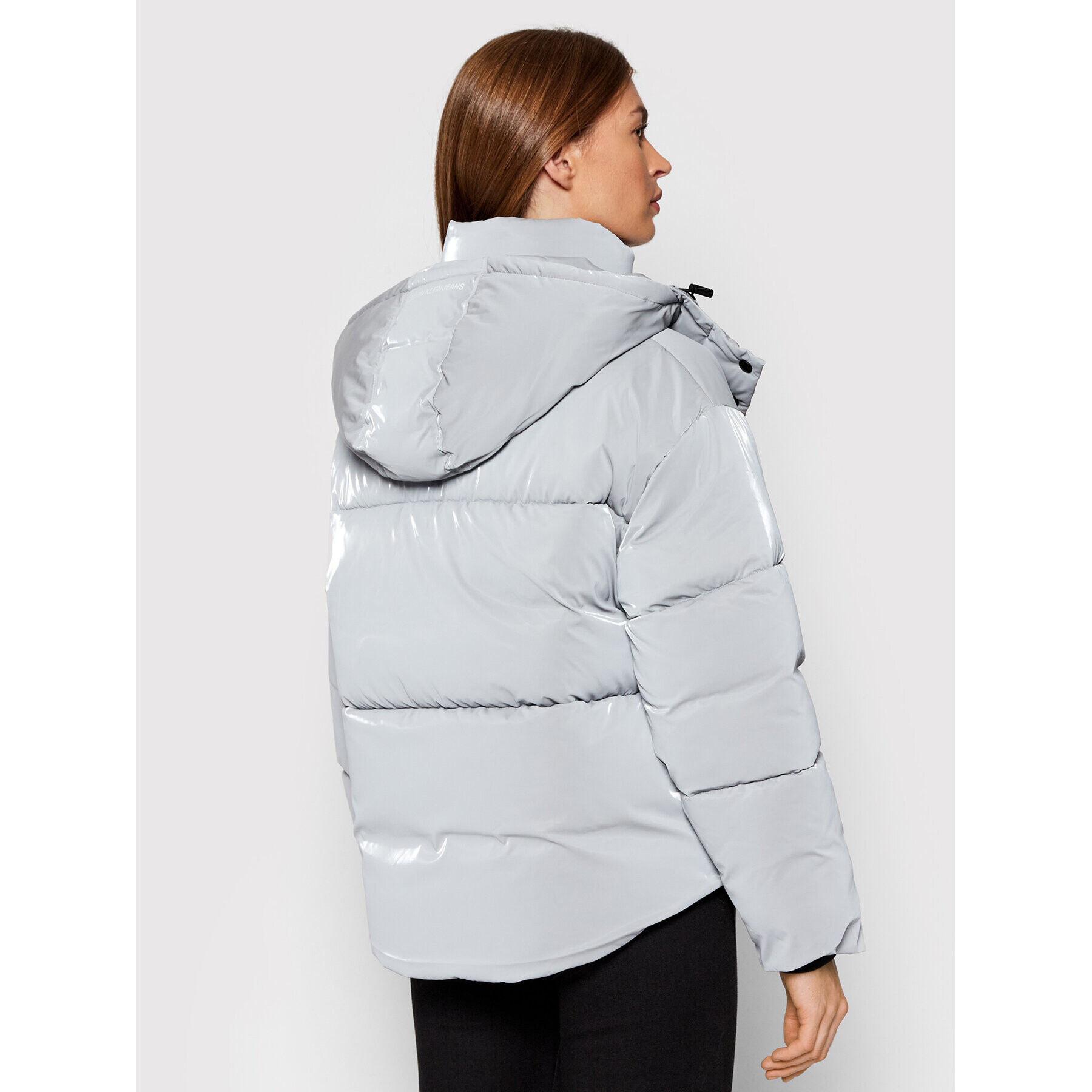 Calvin Klein Jeans Пухено яке J20J217426 Сив Oversize - Pepit.bg