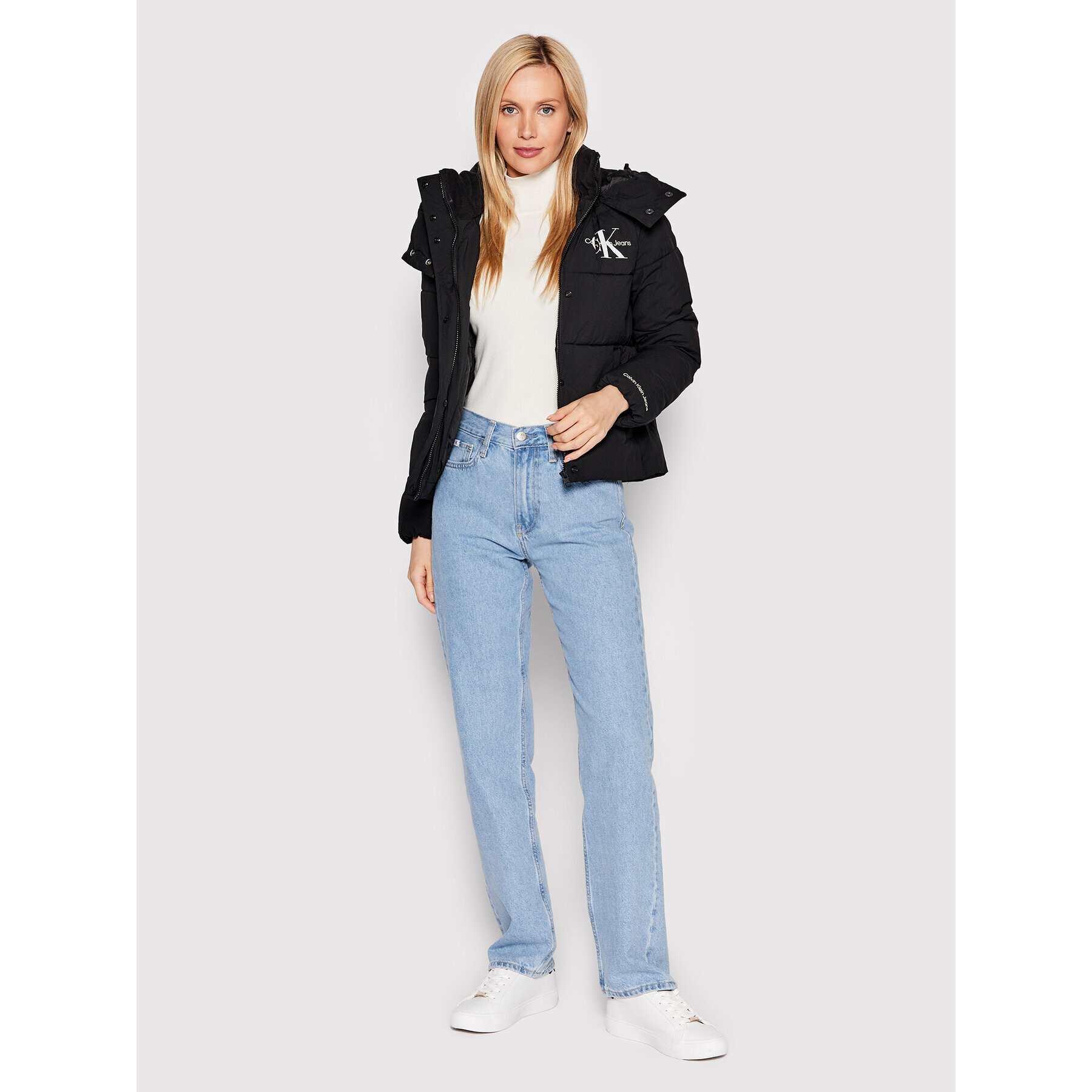 Calvin Klein Jeans Пухено яке J20J219007 Черен Regular Fit - Pepit.bg