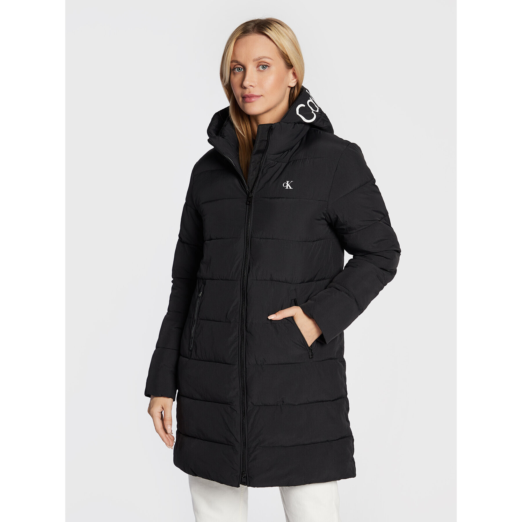 Calvin Klein Jeans Пухено яке J20J219595 Черен Regular Fit - Pepit.bg