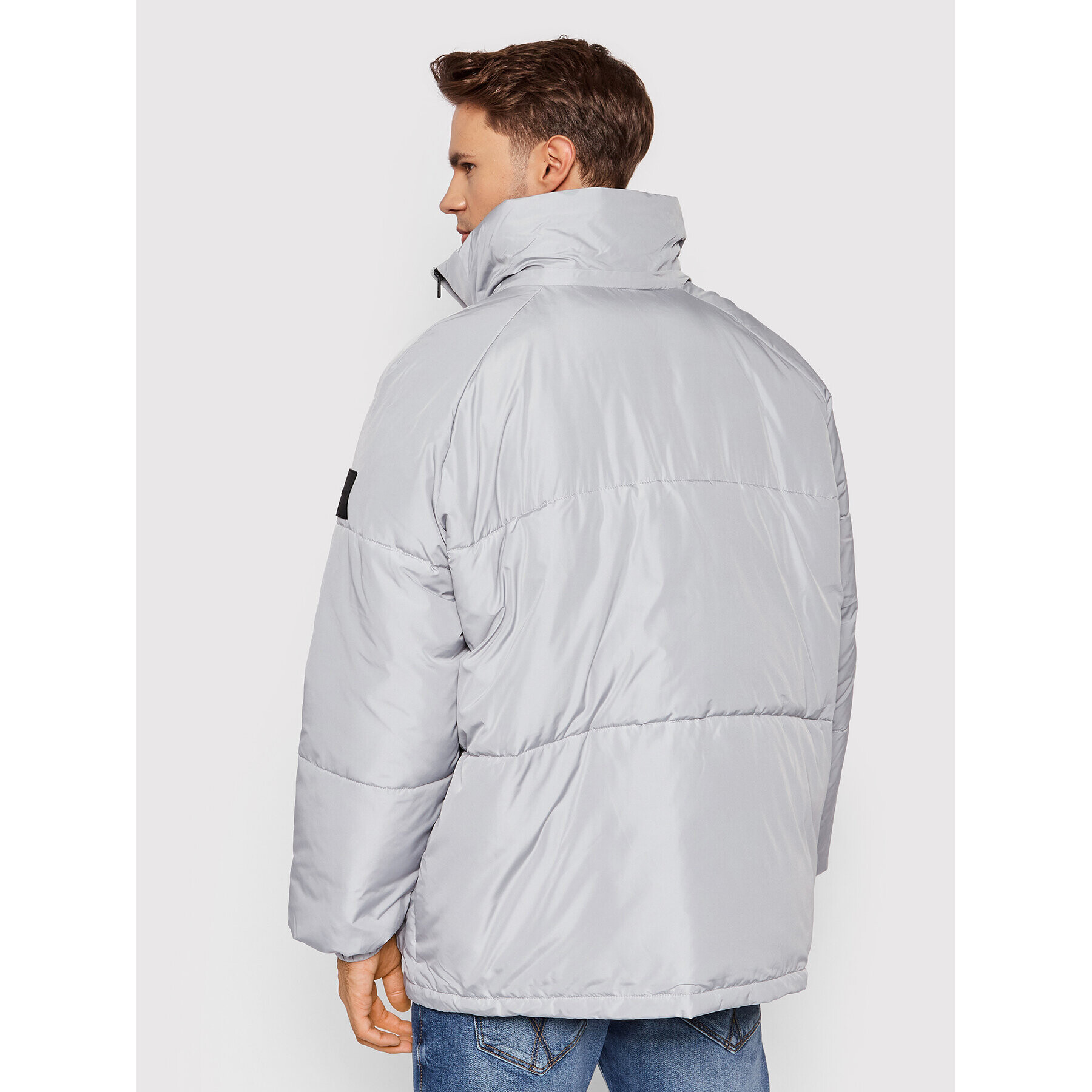 Calvin Klein Jeans Пухено яке J30J318679 Сив Oversize - Pepit.bg