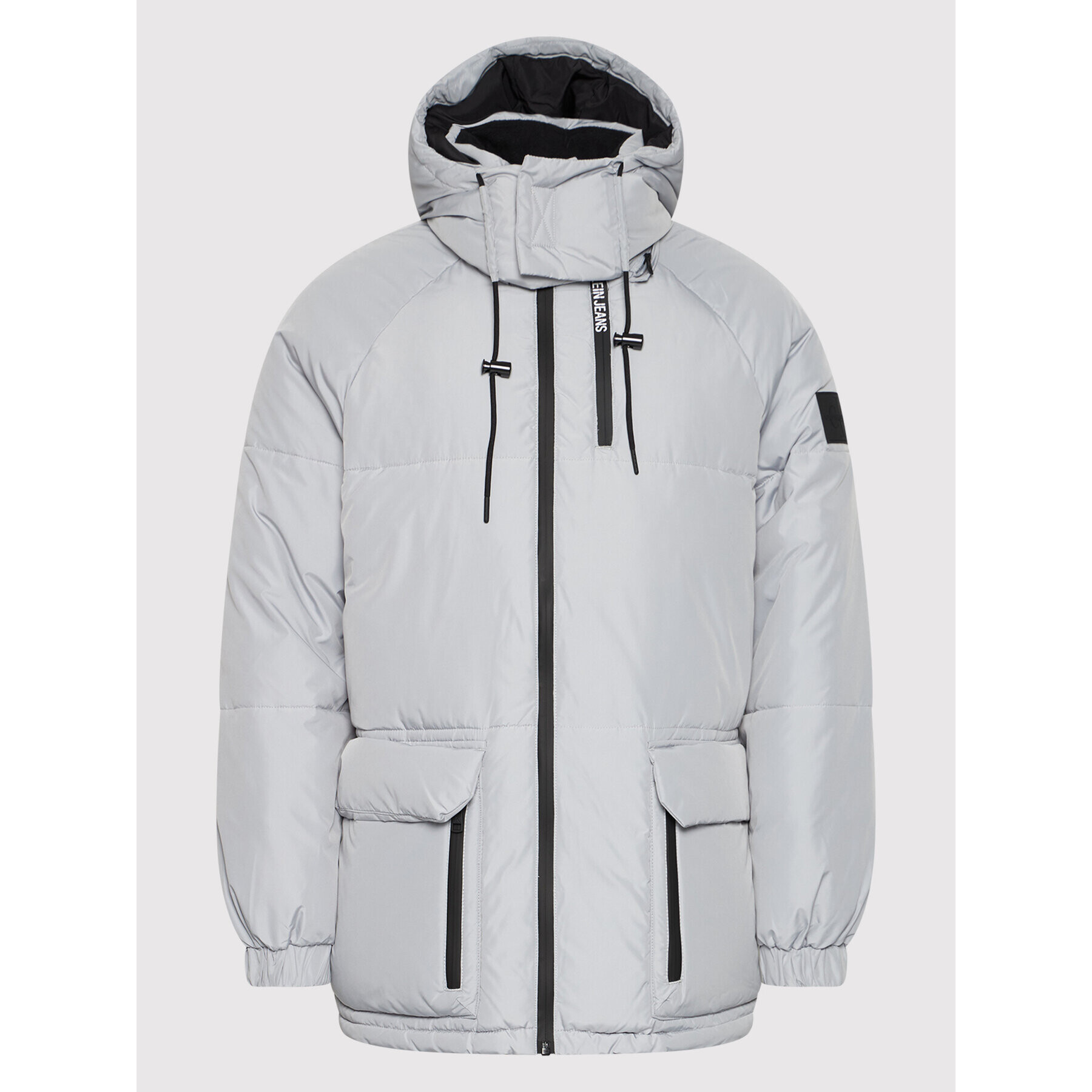 Calvin Klein Jeans Пухено яке J30J318679 Сив Oversize - Pepit.bg