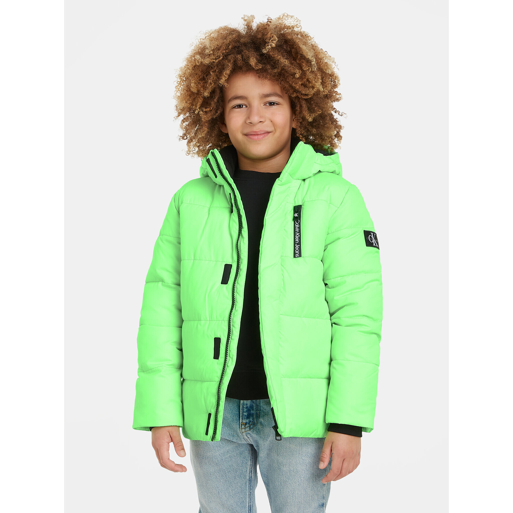 Calvin Klein Jeans Пухено яке Essential IB0IB01276 Зелен Regular Fit - Pepit.bg