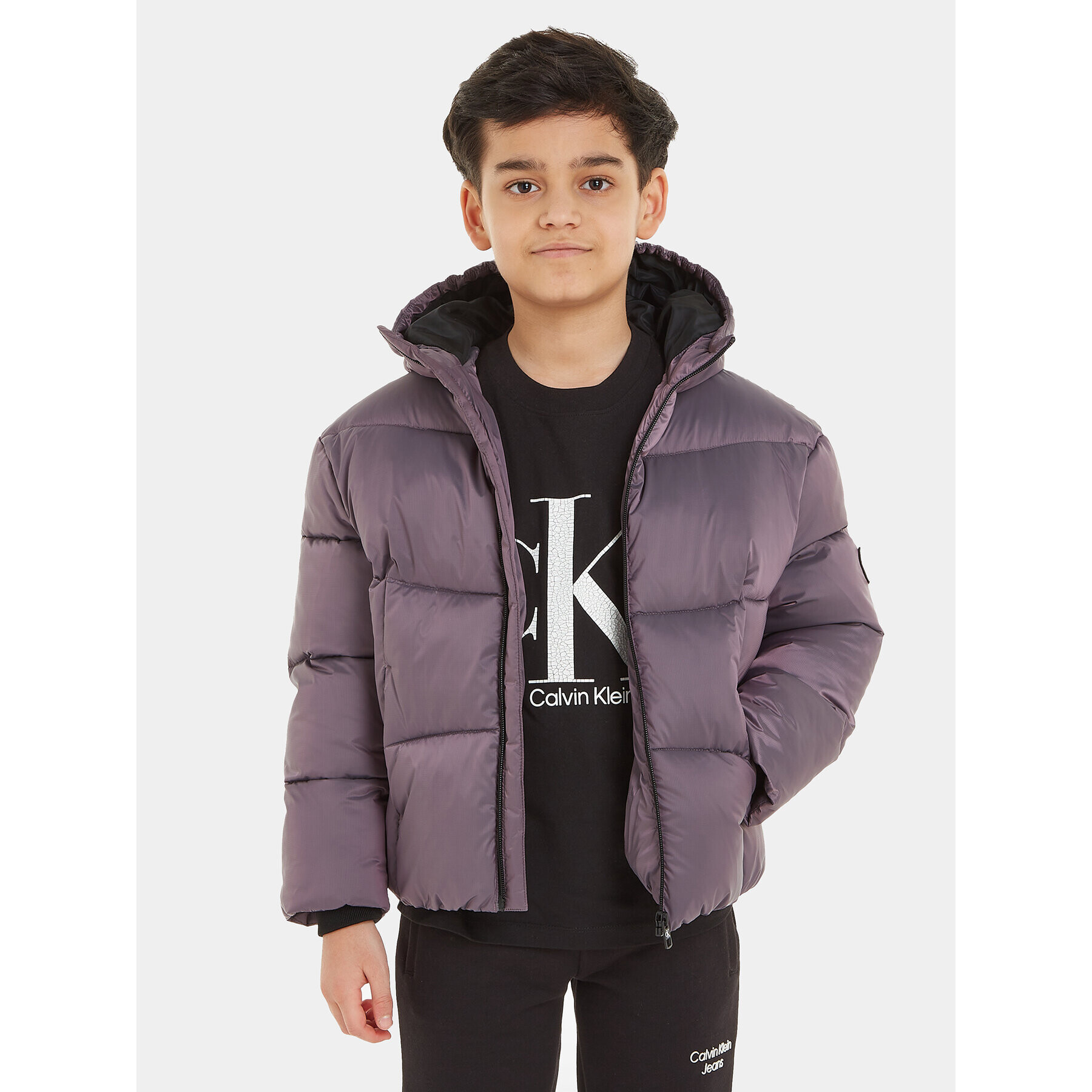 Calvin Klein Jeans Пухено яке Hyper Two Tone IB0IB01818 Виолетов Regular Fit - Pepit.bg