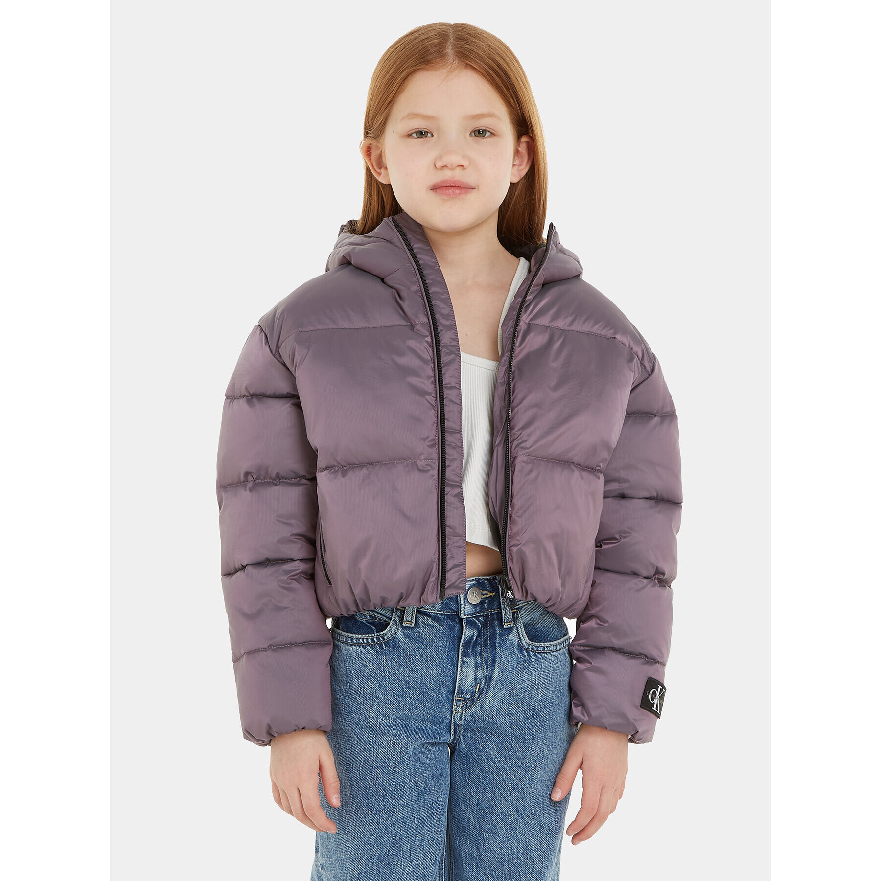 Calvin Klein Jeans Пухено яке Hyper Two Tone IG0IG02246 Виолетов Relaxed Fit - Pepit.bg