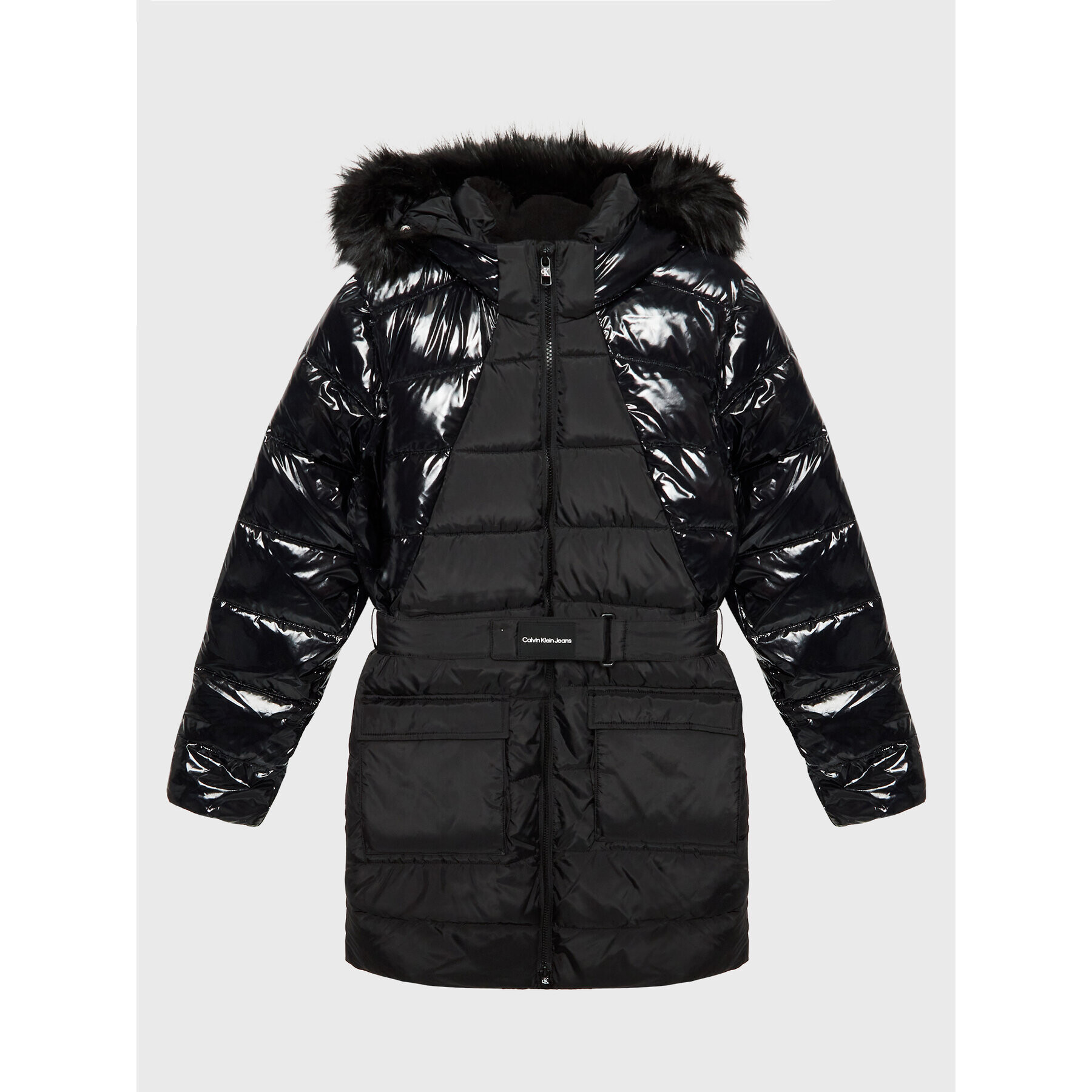Calvin Klein Jeans Пухено яке IG0IG01620 Черен Regular Fit - Pepit.bg