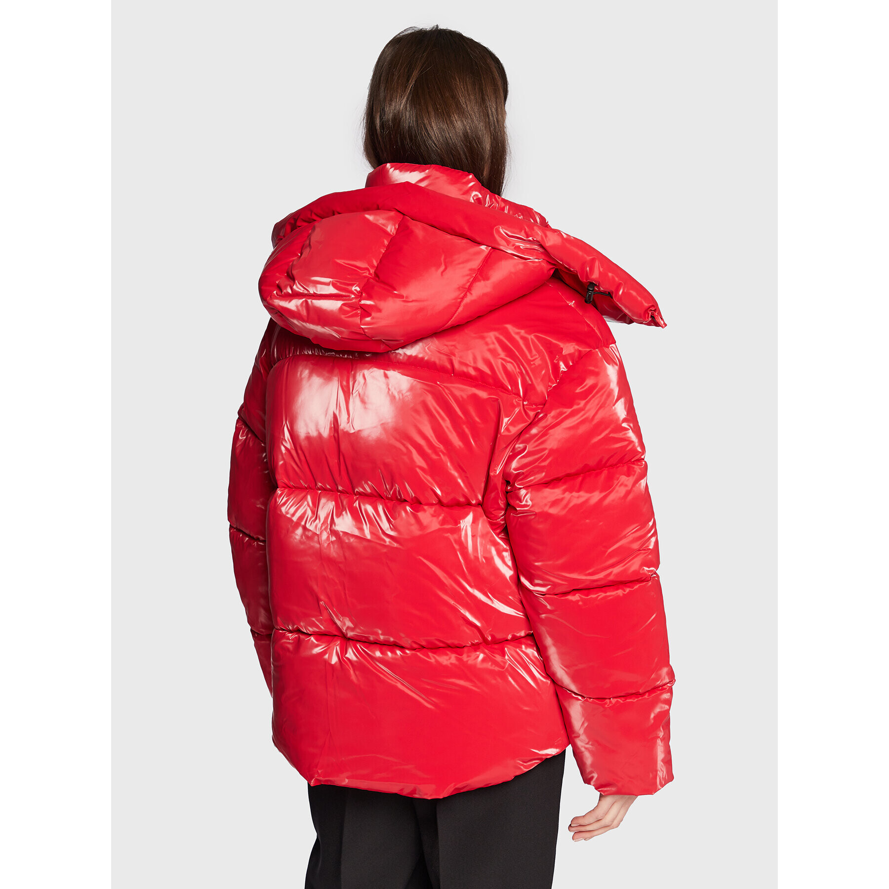 Calvin Klein Jeans Пухено яке J20J219838 Червен Oversize - Pepit.bg