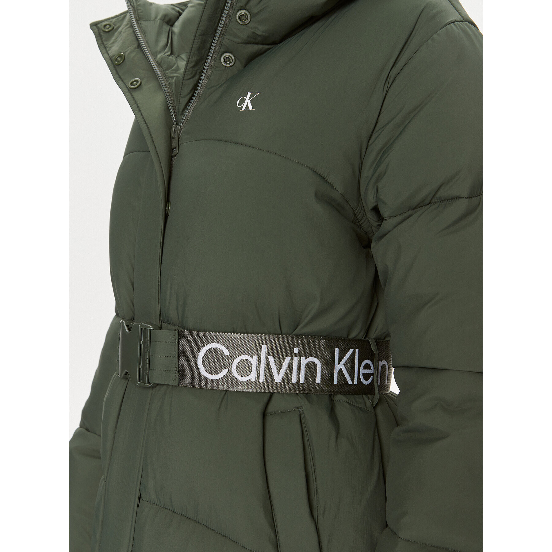 Calvin Klein Jeans Пухено яке J20J221894 Зелен Regular Fit - Pepit.bg