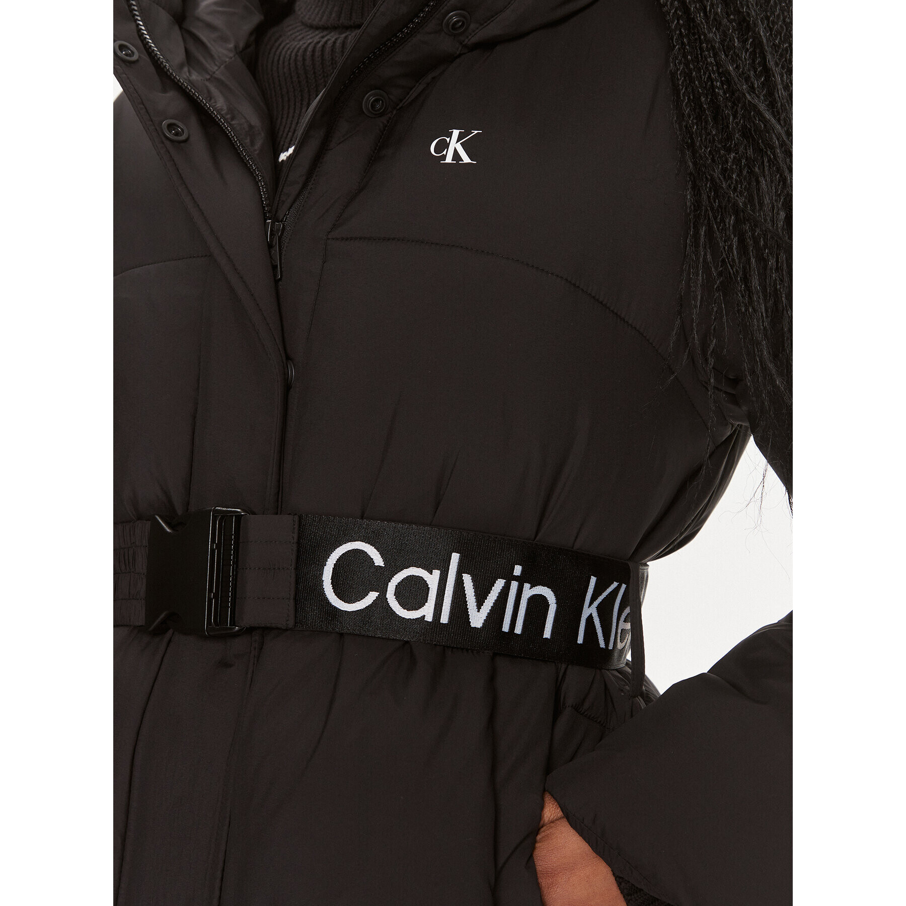 Calvin Klein Jeans Пухено яке J20J221896 Черен Regular Fit - Pepit.bg