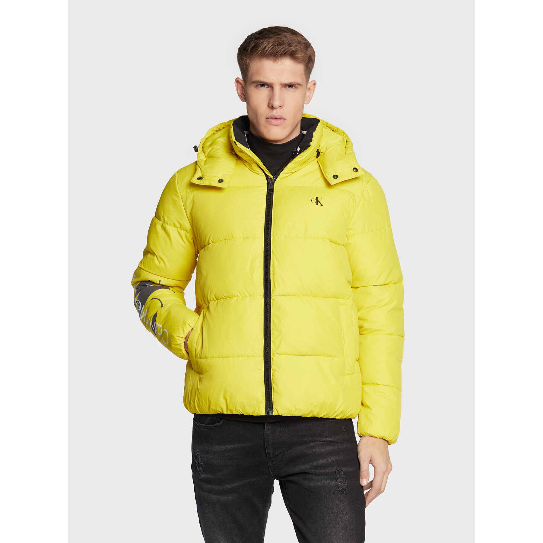 Calvin Klein Jeans Пухено яке J30J319057 Жълт Regular Fit - Pepit.bg