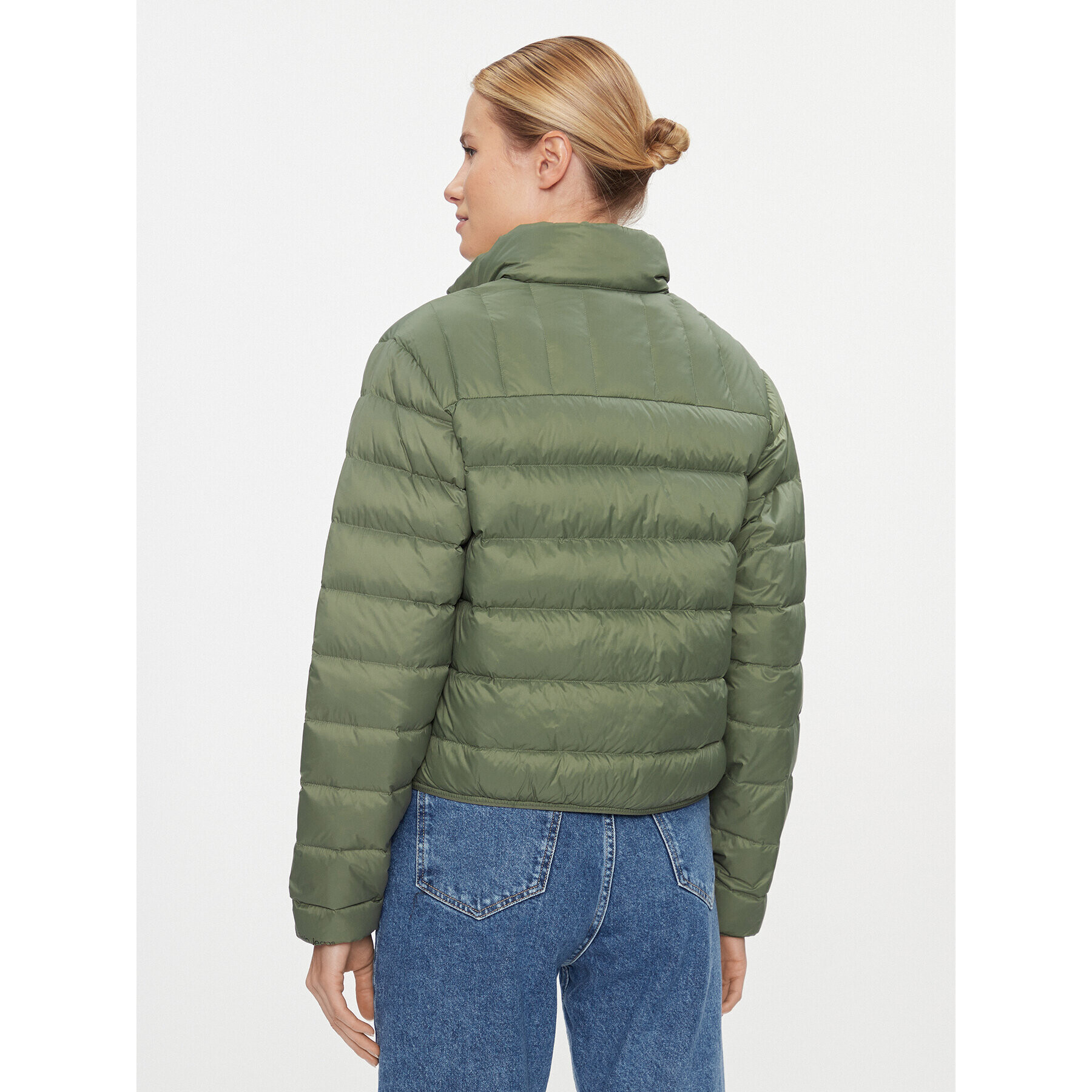 Calvin Klein Jeans Пухено яке Ul Short Puffer J20J222585 Зелен Regular Fit - Pepit.bg