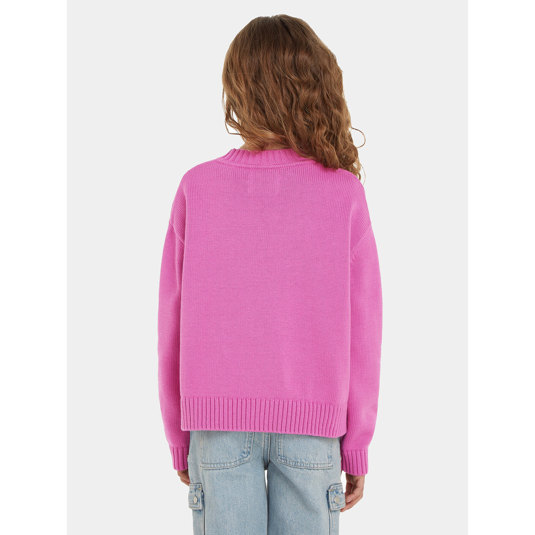 Calvin Klein Jeans Пуловер Fluffy Monogram IG0IG02220 Розов Regular Fit - Pepit.bg