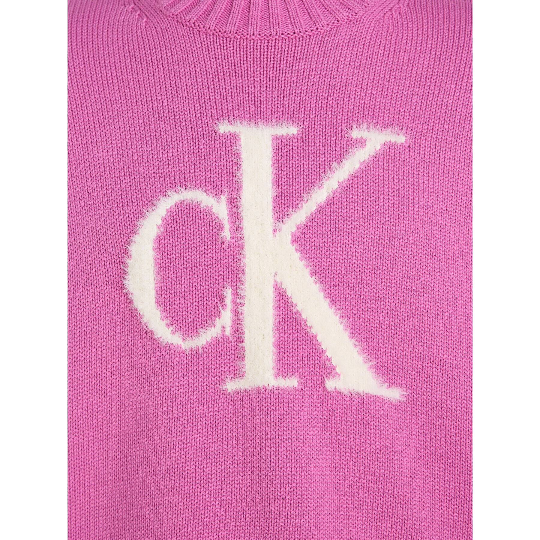 Calvin Klein Jeans Пуловер Fluffy Monogram IG0IG02220 Розов Regular Fit - Pepit.bg