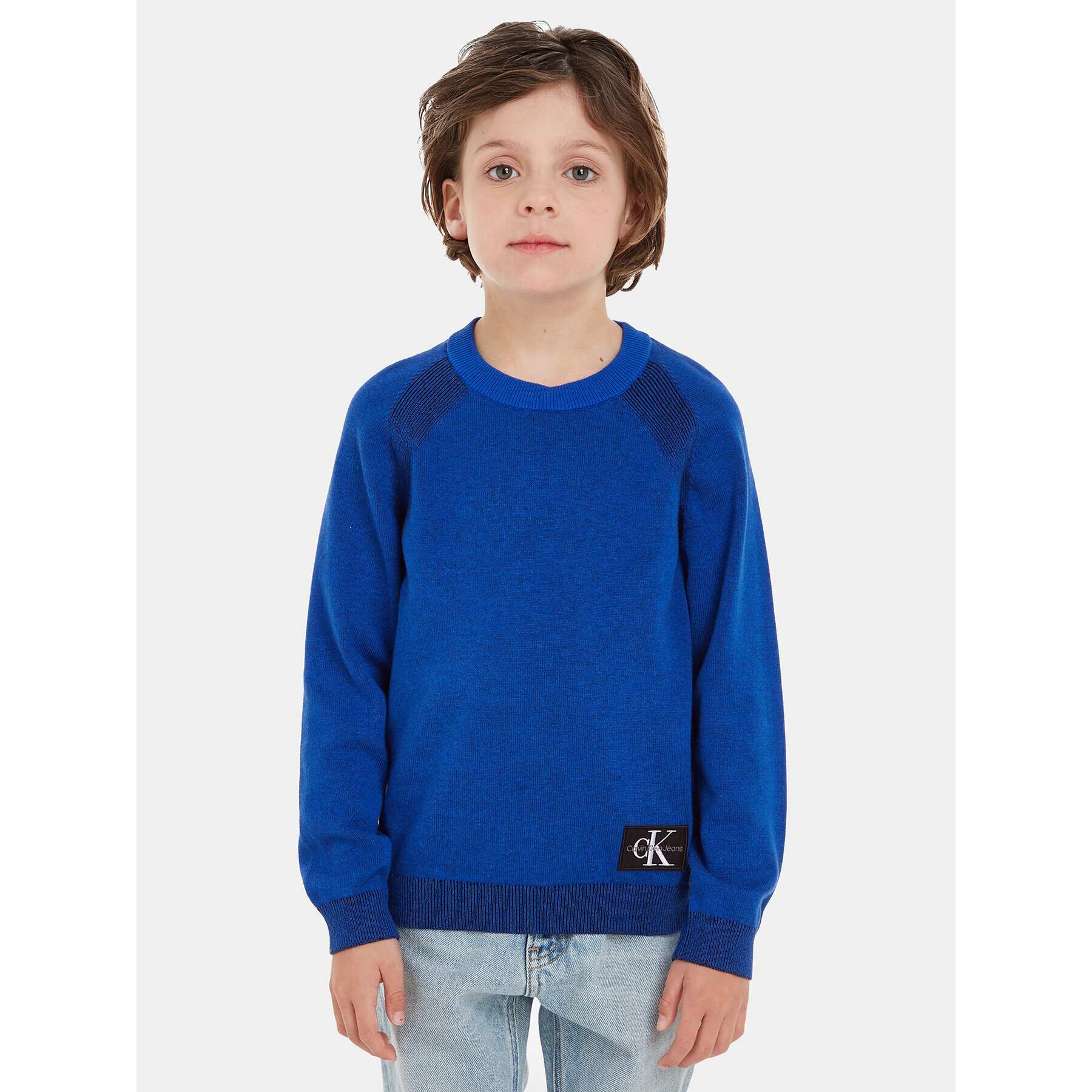 Calvin Klein Jeans Пуловер IB0IB01868 Син Regular Fit - Pepit.bg