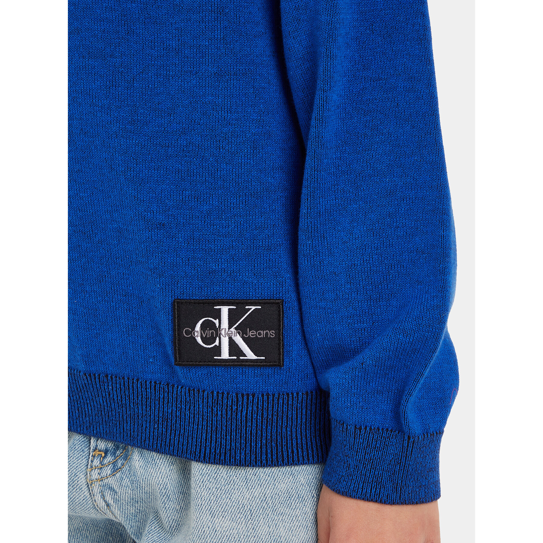 Calvin Klein Jeans Пуловер IB0IB01868 Син Regular Fit - Pepit.bg