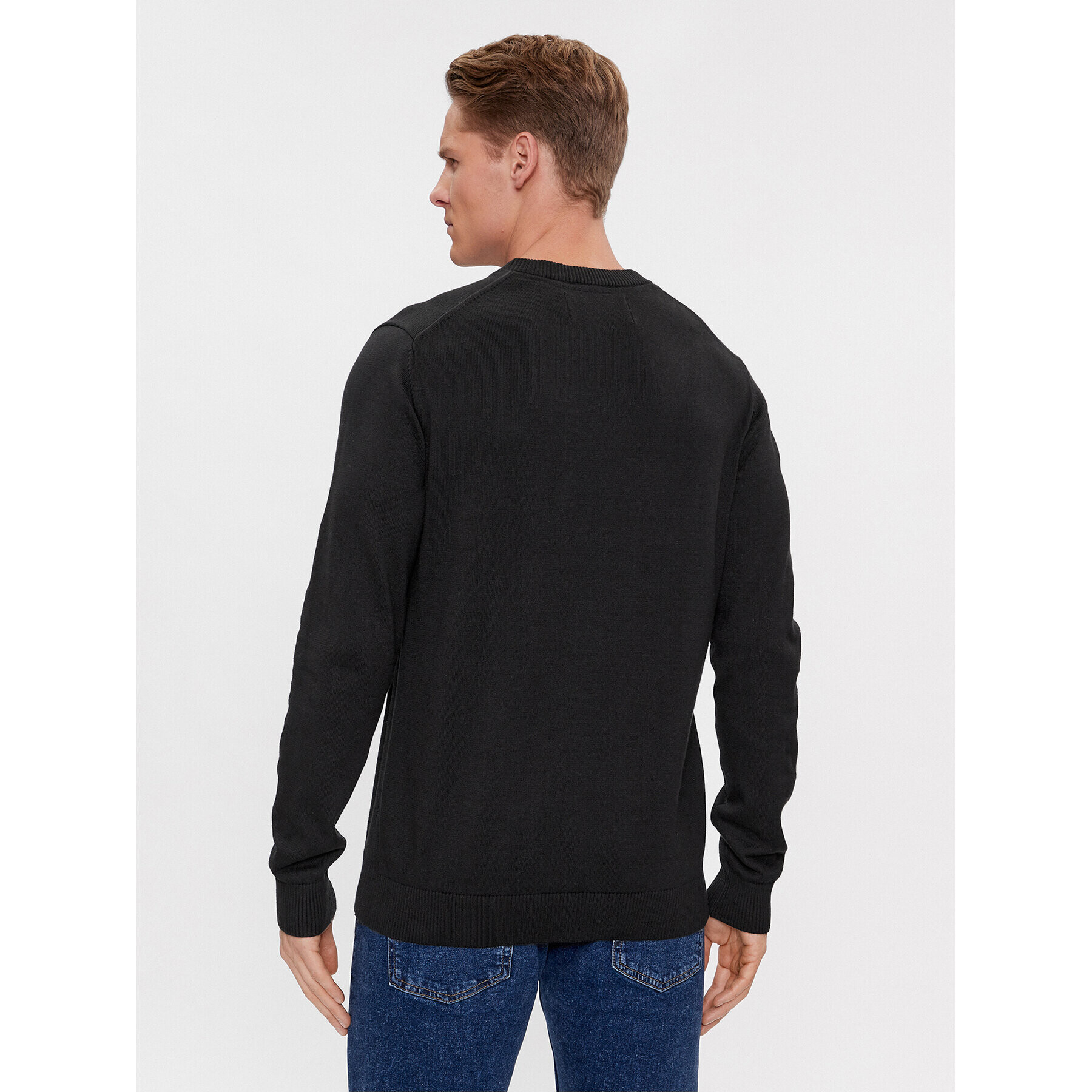 Calvin Klein Jeans Пуловер Institutional Essential J30J324974 Черен Regular Fit - Pepit.bg