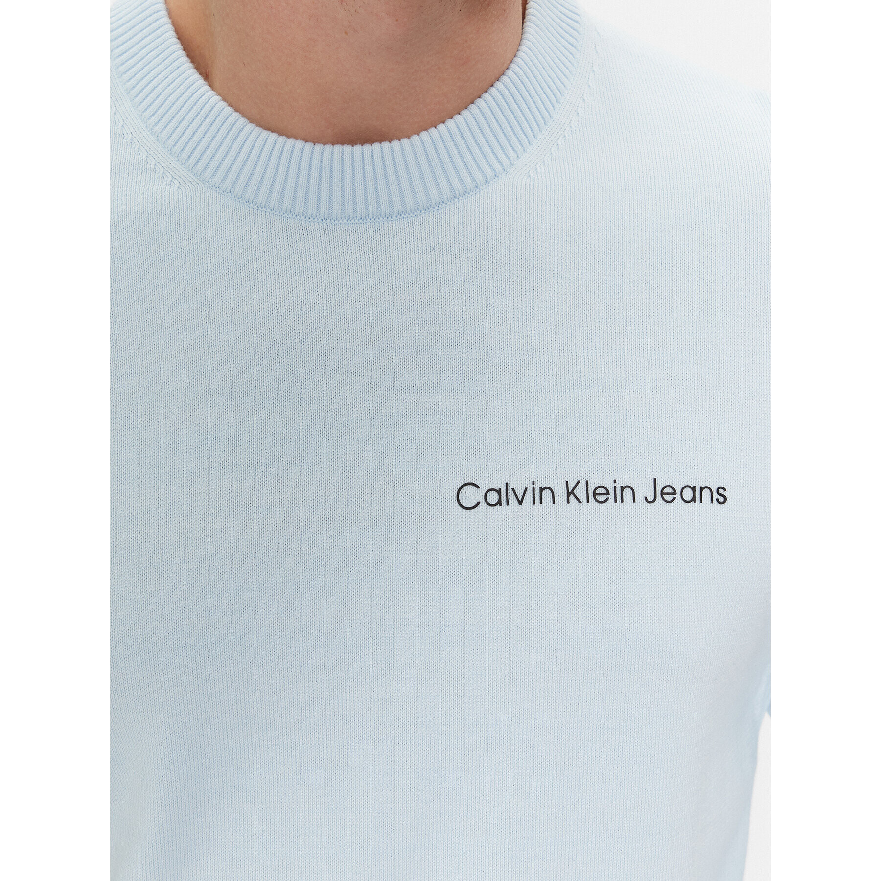 Calvin Klein Jeans Пуловер Institutional Essentials Sweater J30J324974 Син Regular Fit - Pepit.bg